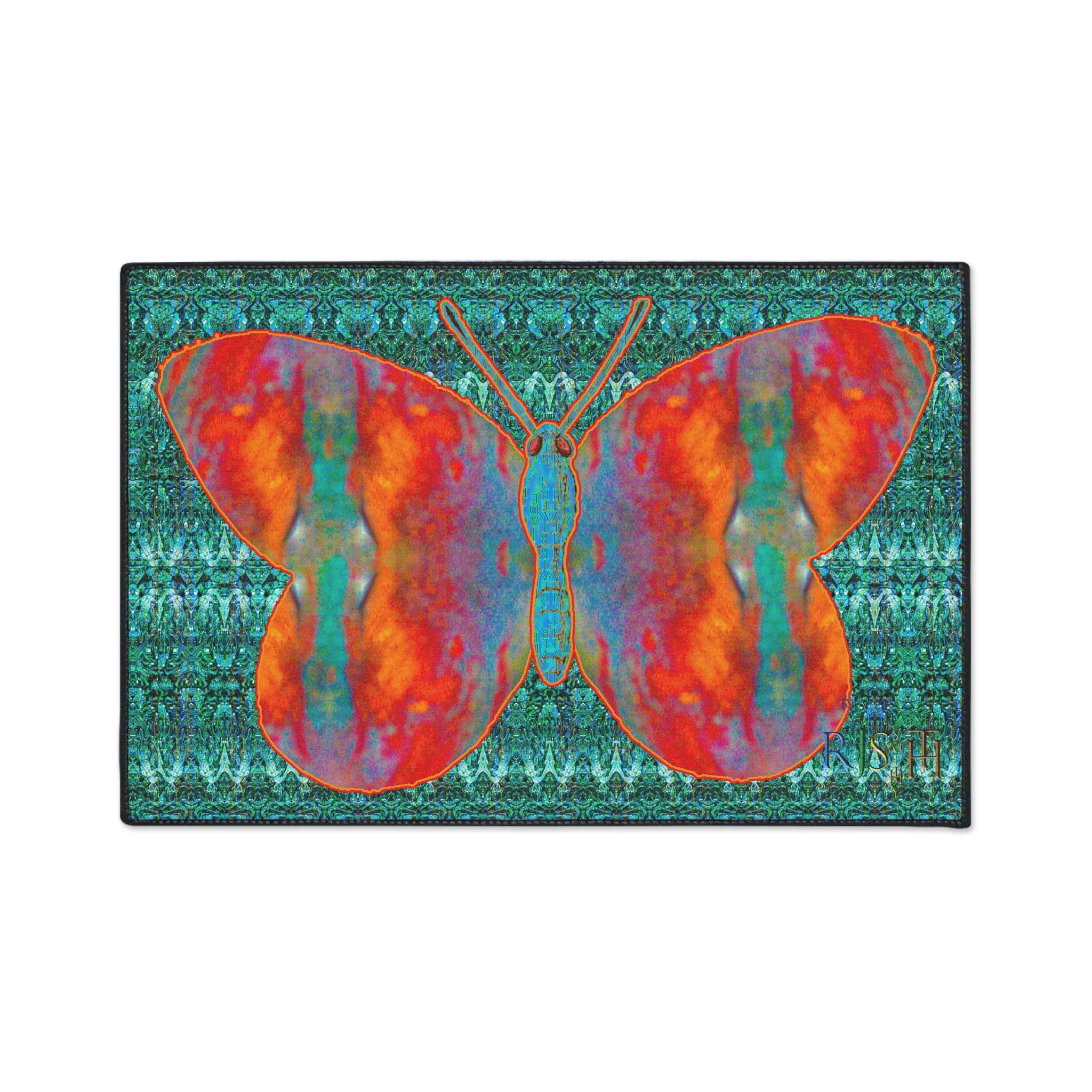 Heavy Duty Floor Mat (Butterfly Glade Denizen & Samhain Dream Thaw 12 & Blue Logo@Alchemic) RJSTH@Fabric#12_15 of 16 RJSTHw2025 RJS