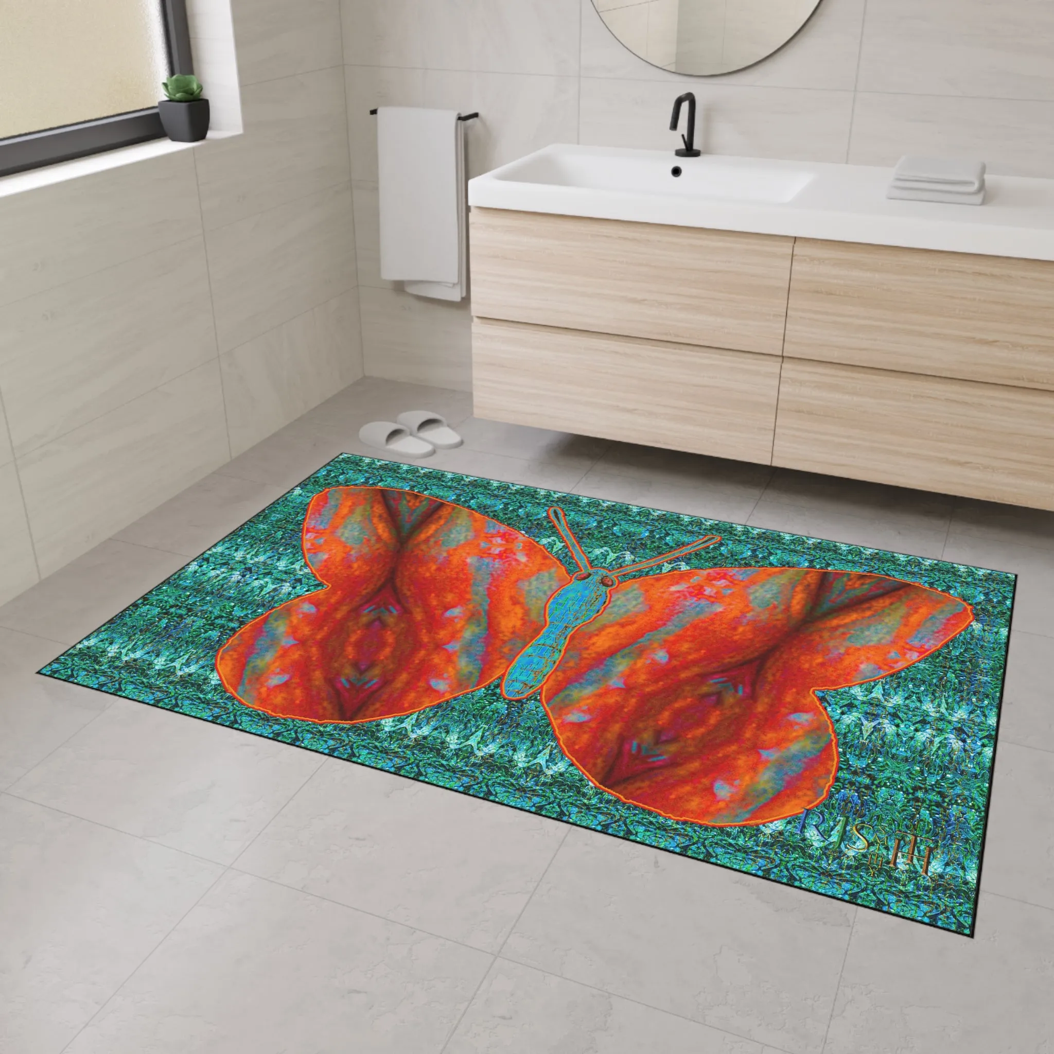 Heavy Duty Floor Mat (Butterfly Glade Denizen & Samhain Dream Thaw 12 & Blue Logo@Alchemic) RJSTH@Fabric#12_3 of 16 RJSTHw2025 RJS