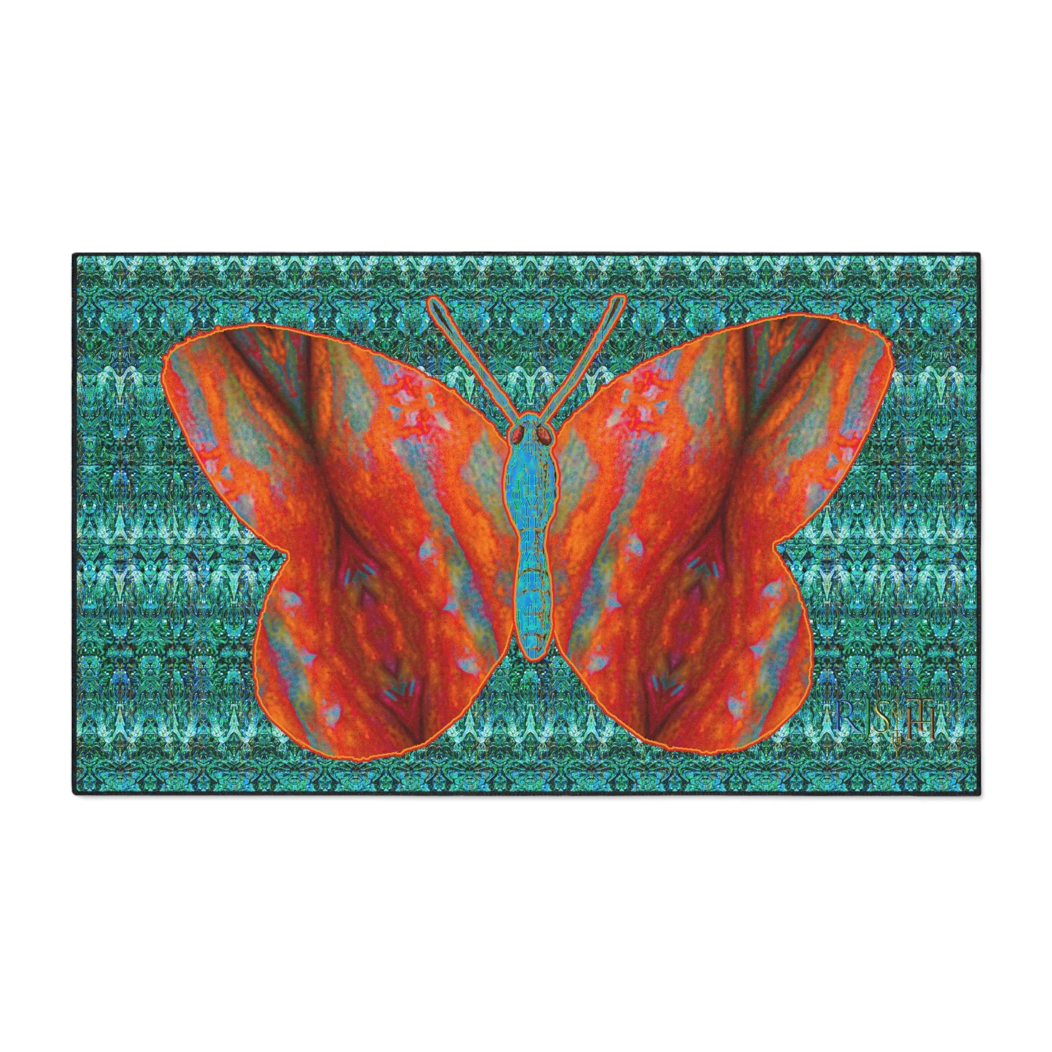Heavy Duty Floor Mat (Butterfly Glade Denizen & Samhain Dream Thaw 12 & Blue Logo@Alchemic) RJSTH@Fabric#12_3 of 16 RJSTHw2025 RJS