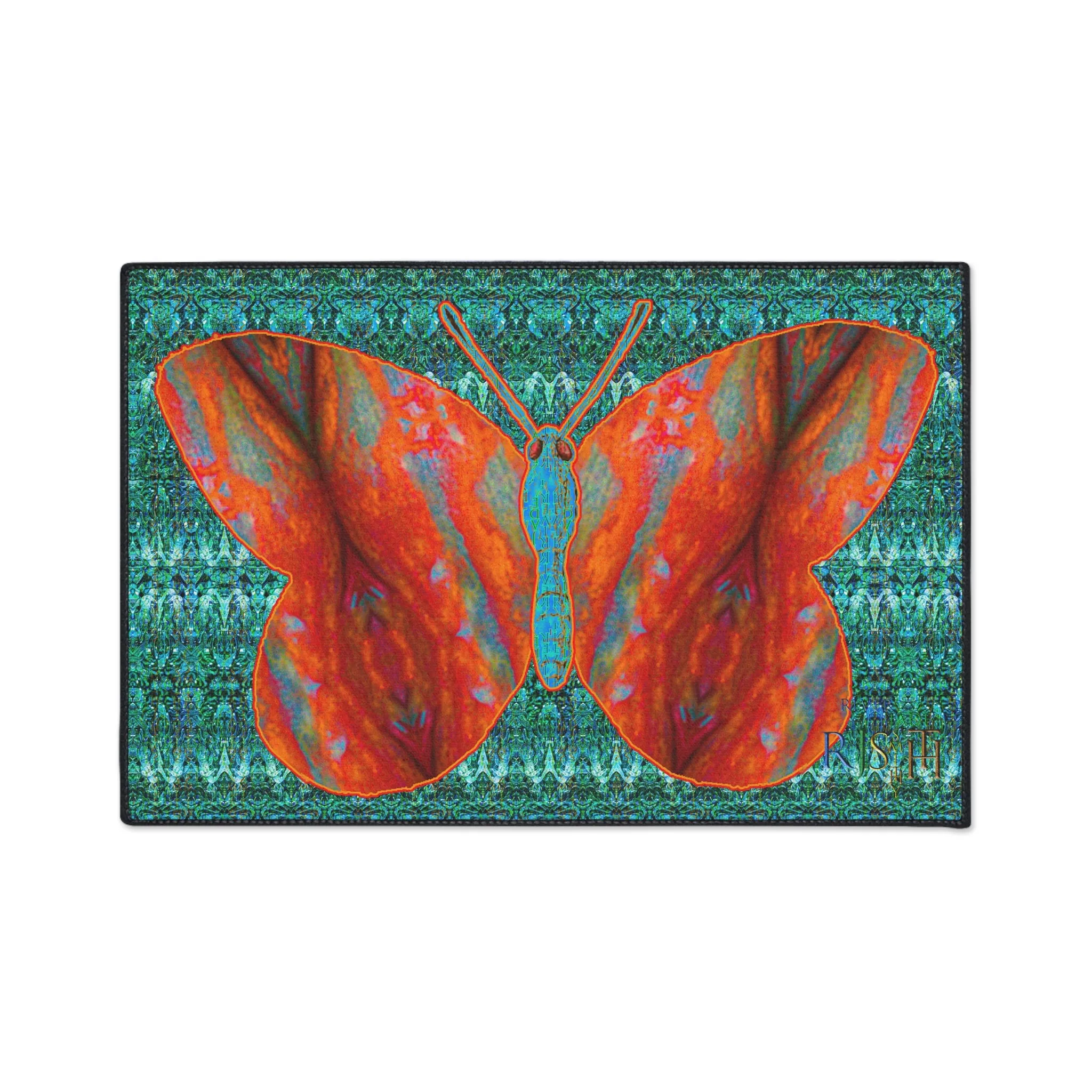 Heavy Duty Floor Mat (Butterfly Glade Denizen & Samhain Dream Thaw 12 & Blue Logo@Alchemic) RJSTH@Fabric#12_3 of 16 RJSTHw2025 RJS