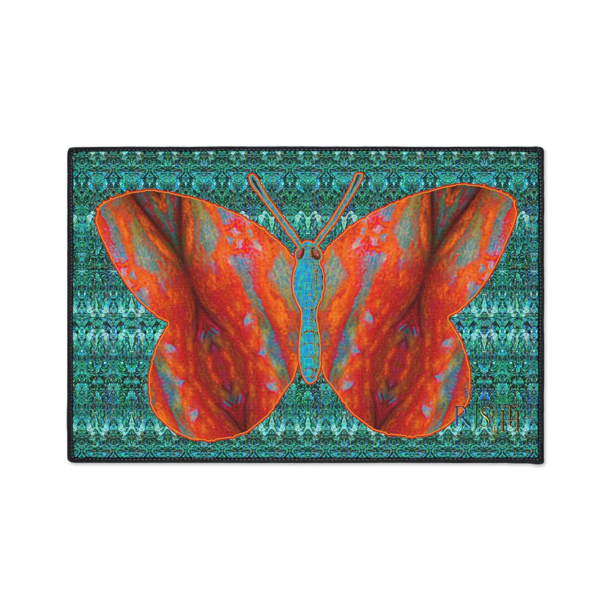 Heavy Duty Floor Mat (Butterfly Glade Denizen & Samhain Dream Thaw 12 & Blue Logo@Alchemic) RJSTH@Fabric#12_3 of 16 RJSTHw2025 RJS