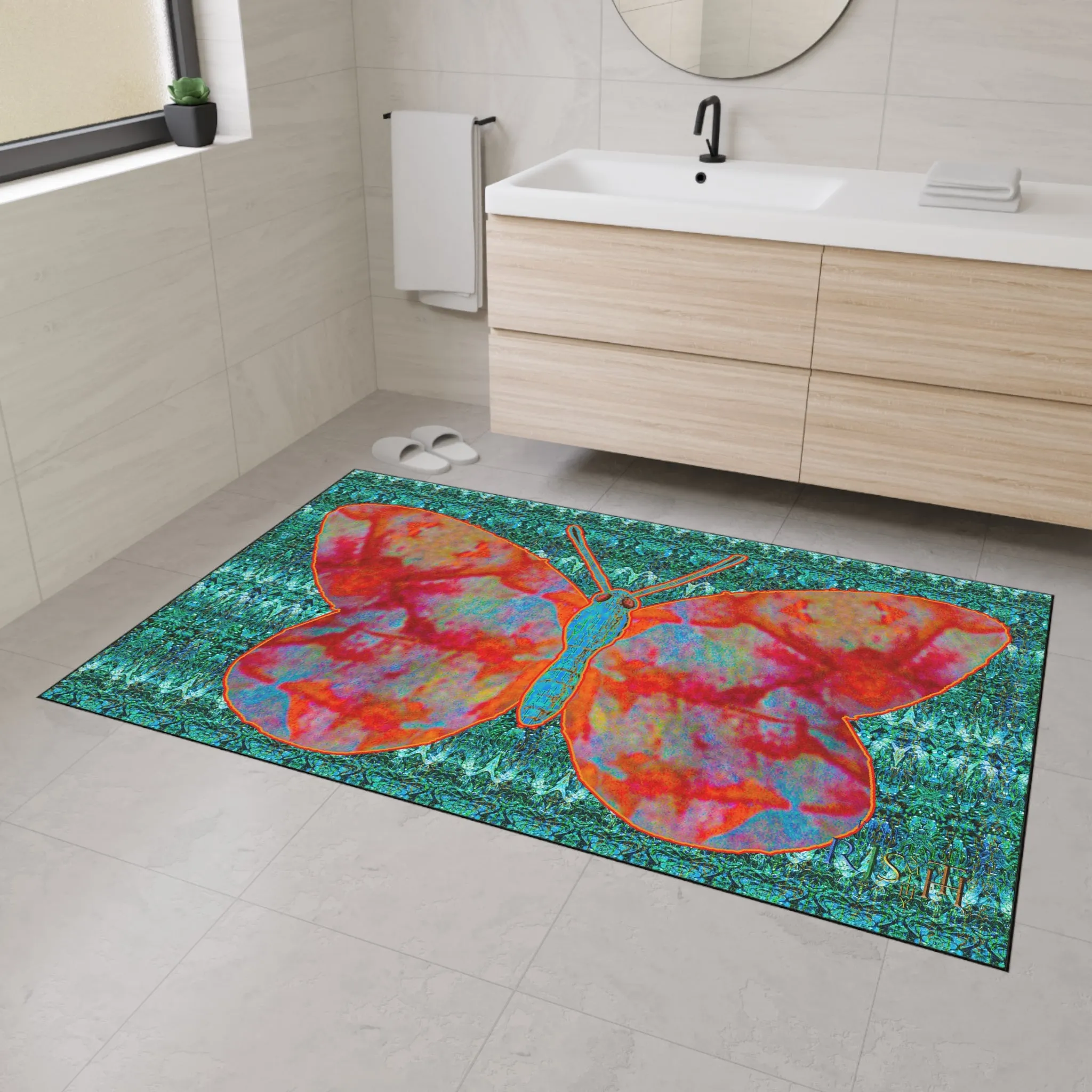 Heavy Duty Floor Mat (Butterfly Glade Denizen & Samhain Dream Thaw 12 & Blue Logo@Alchemic) RJSTH@Fabric#12_6 of 16 RJSTHw2025 RJS