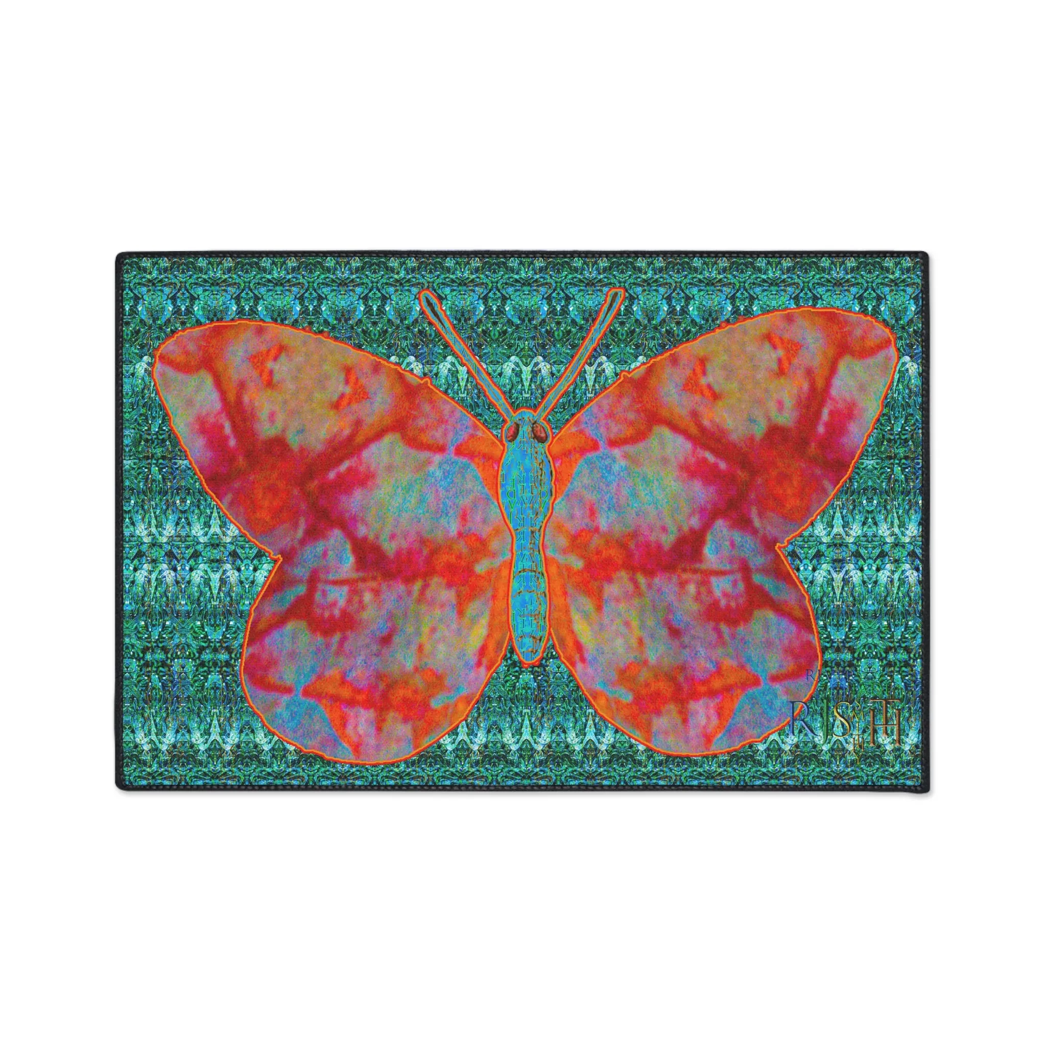 Heavy Duty Floor Mat (Butterfly Glade Denizen & Samhain Dream Thaw 12 & Blue Logo@Alchemic) RJSTH@Fabric#12_6 of 16 RJSTHw2025 RJS