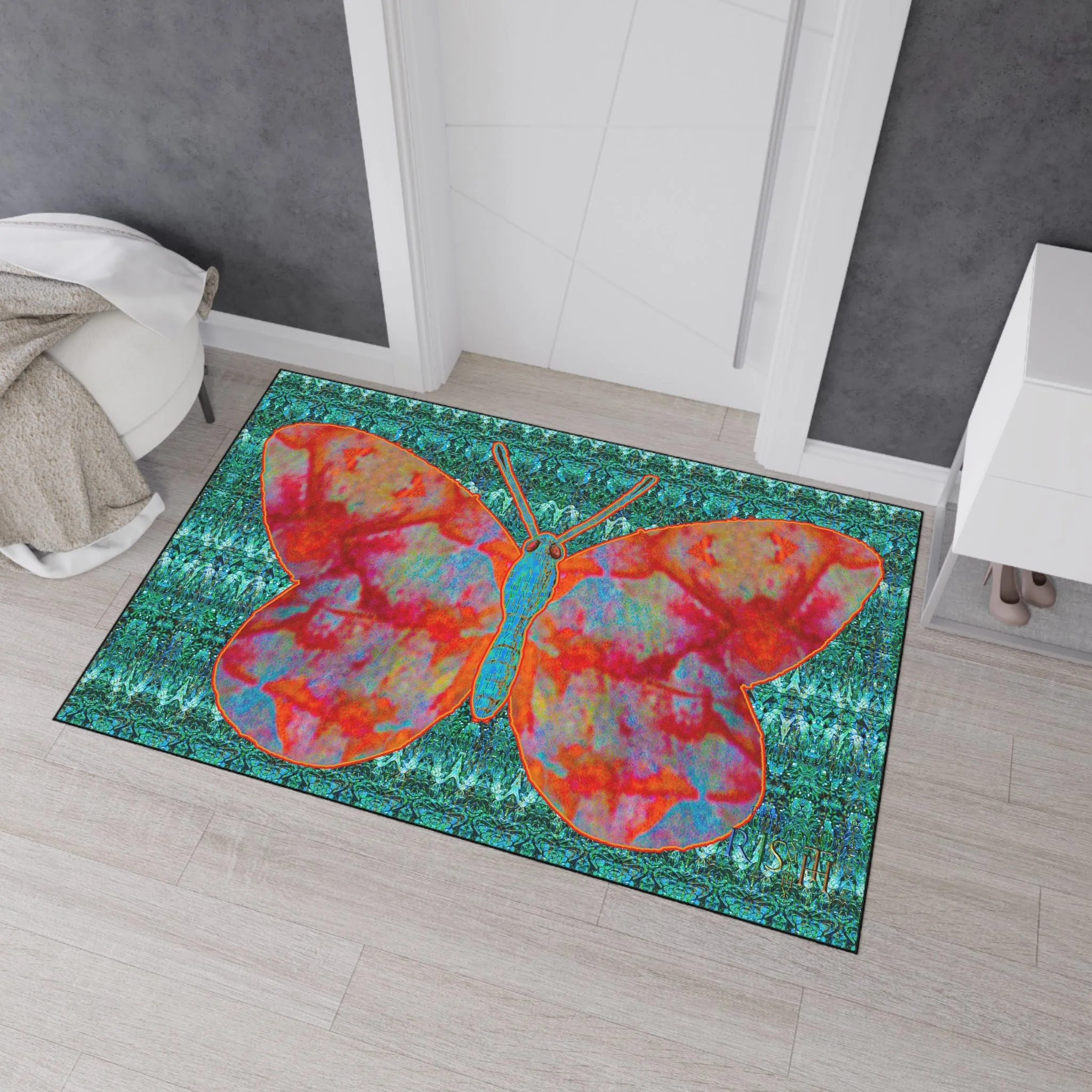 Heavy Duty Floor Mat (Butterfly Glade Denizen & Samhain Dream Thaw 12 & Blue Logo@Alchemic) RJSTH@Fabric#12_6 of 16 RJSTHw2025 RJS