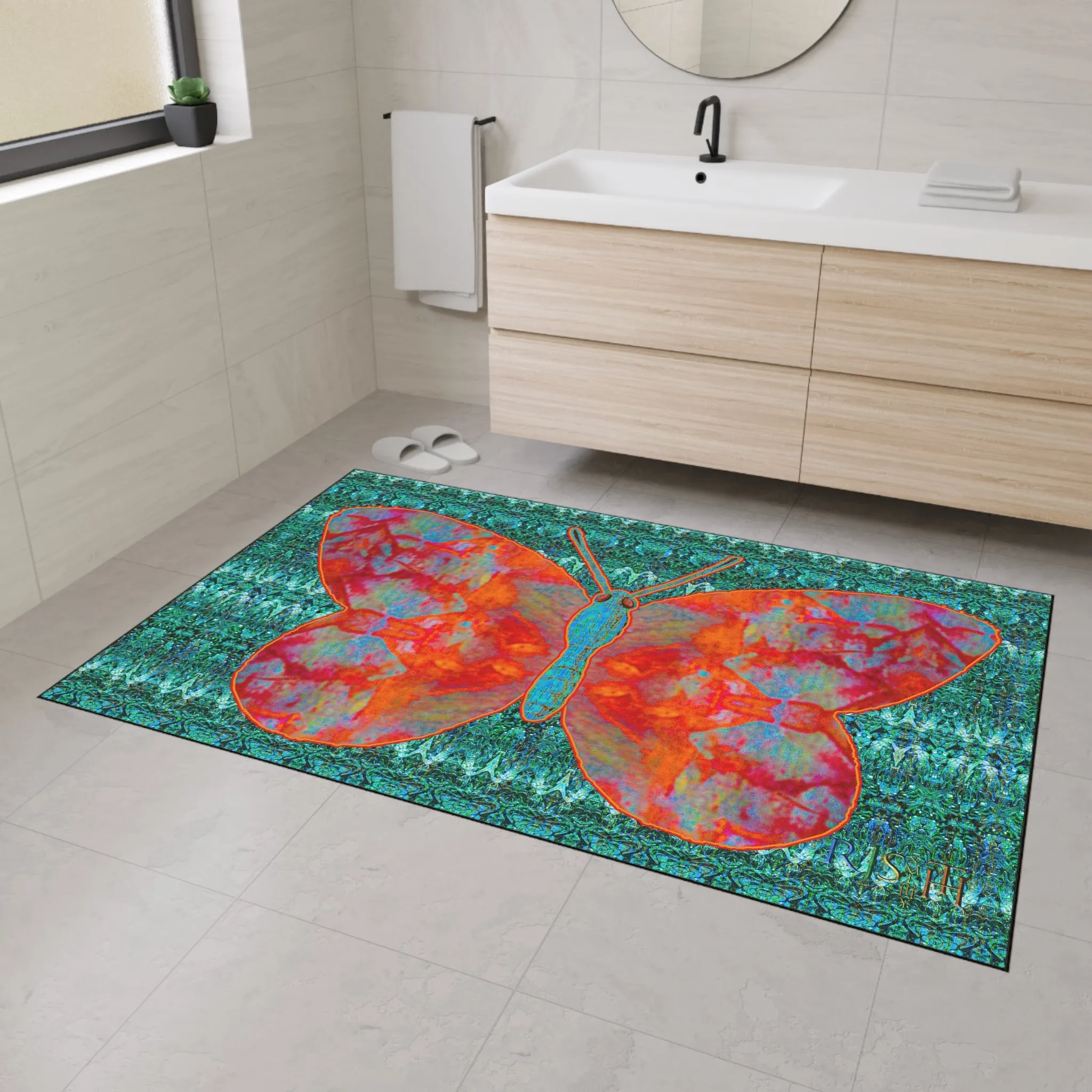 Heavy Duty Floor Mat (Butterfly Glade Denizen & Samhain Dream Thaw 12 & Blue Logo@Alchemic) RJSTH@Fabric#12_7 of 16 RJSTHw2025 RJS