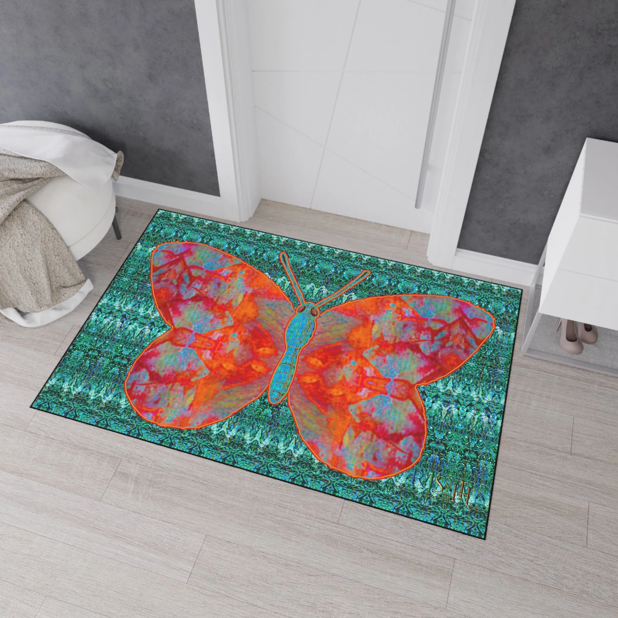 Heavy Duty Floor Mat (Butterfly Glade Denizen & Samhain Dream Thaw 12 & Blue Logo@Alchemic) RJSTH@Fabric#12_7 of 16 RJSTHw2025 RJS