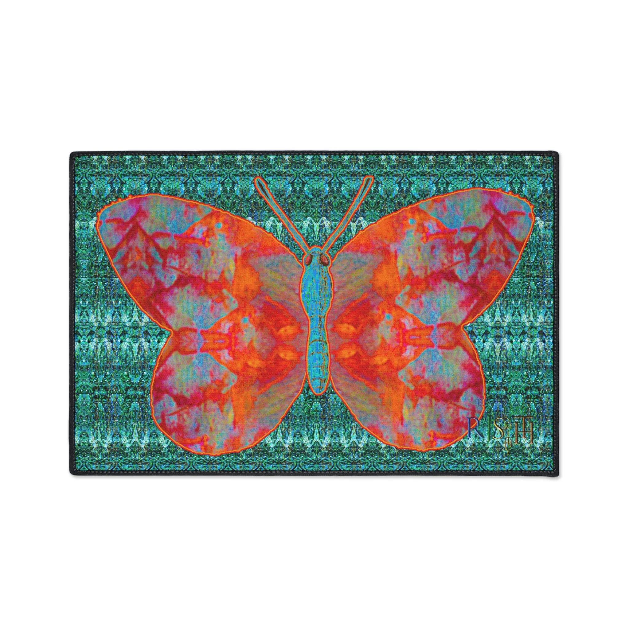 Heavy Duty Floor Mat (Butterfly Glade Denizen & Samhain Dream Thaw 12 & Blue Logo@Alchemic) RJSTH@Fabric#12_7 of 16 RJSTHw2025 RJS