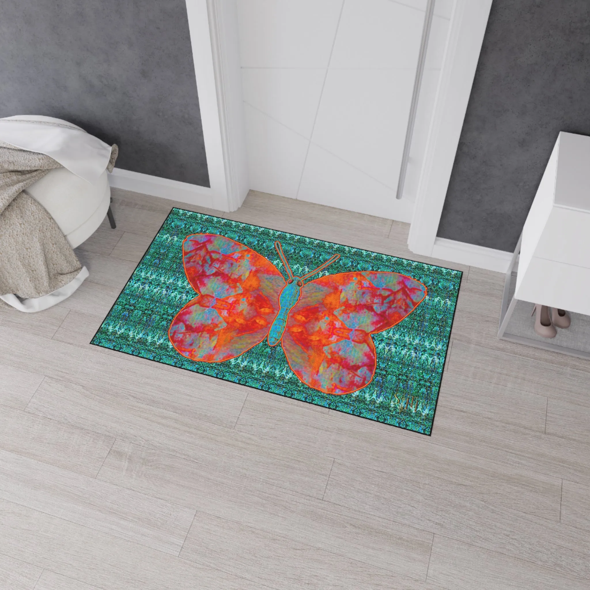 Heavy Duty Floor Mat (Butterfly Glade Denizen & Samhain Dream Thaw 12 & Blue Logo@Alchemic) RJSTH@Fabric#12_7 of 16 RJSTHw2025 RJS