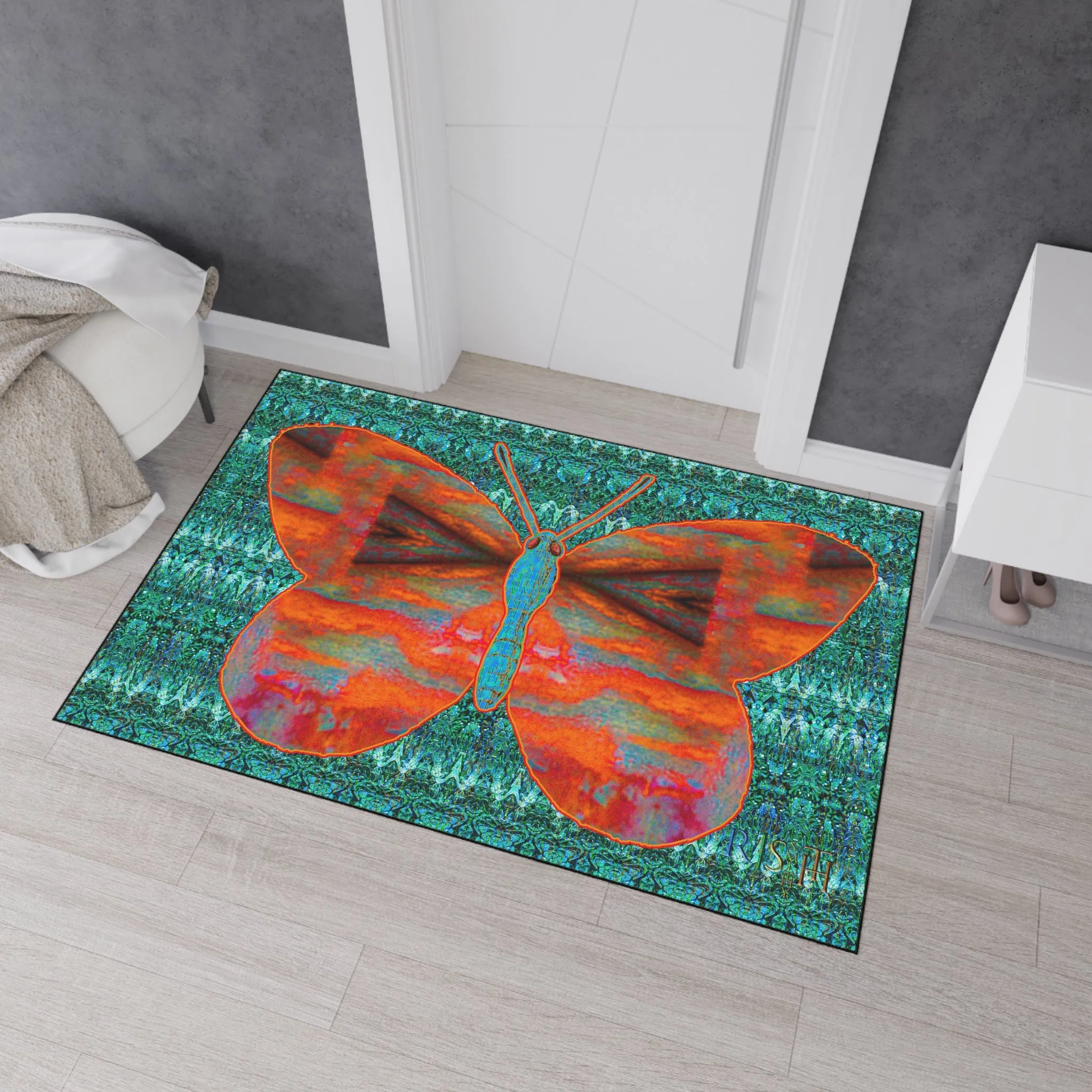 Heavy Duty Floor Mat (Butterfly Glade Denizen & Samhain Dream Thaw 12 & Blue Logo@Alchemic) RJSTH@Fabric#12_9 of 16 RJSTHw2025 RJS