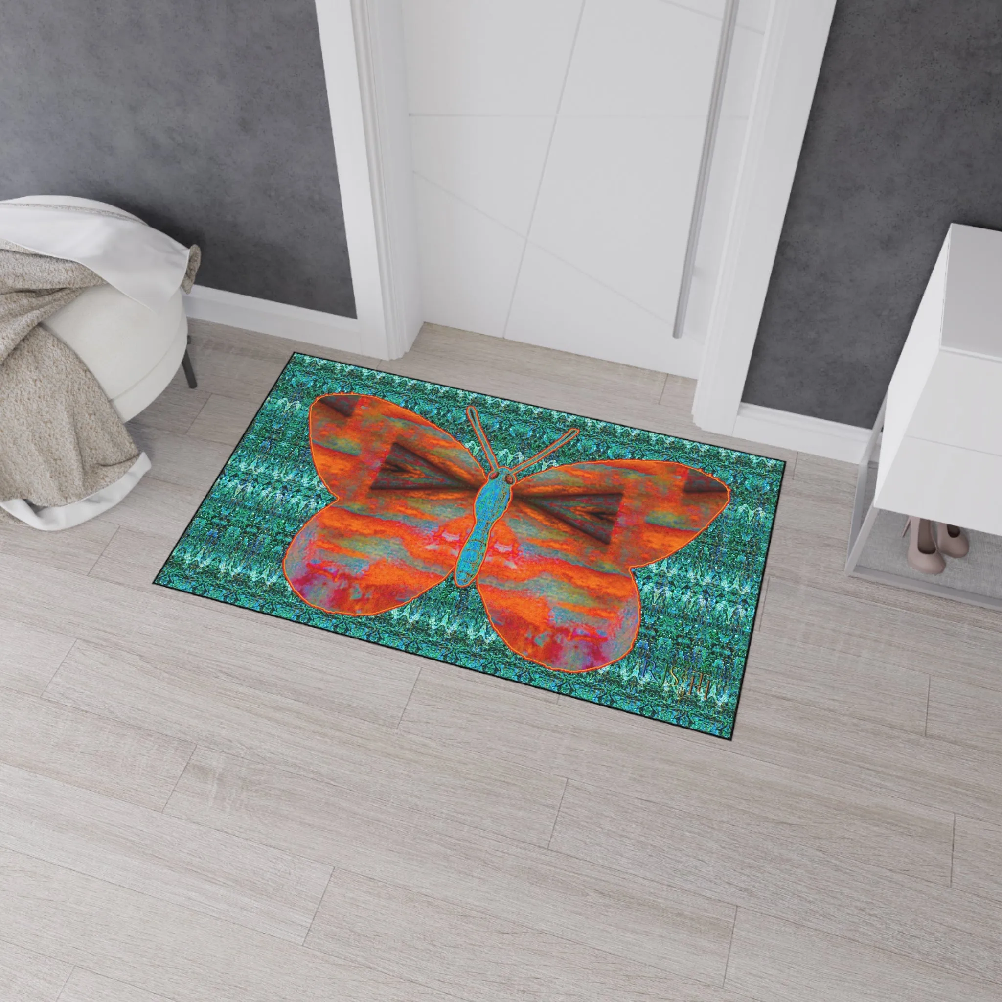 Heavy Duty Floor Mat (Butterfly Glade Denizen & Samhain Dream Thaw 12 & Blue Logo@Alchemic) RJSTH@Fabric#12_9 of 16 RJSTHw2025 RJS