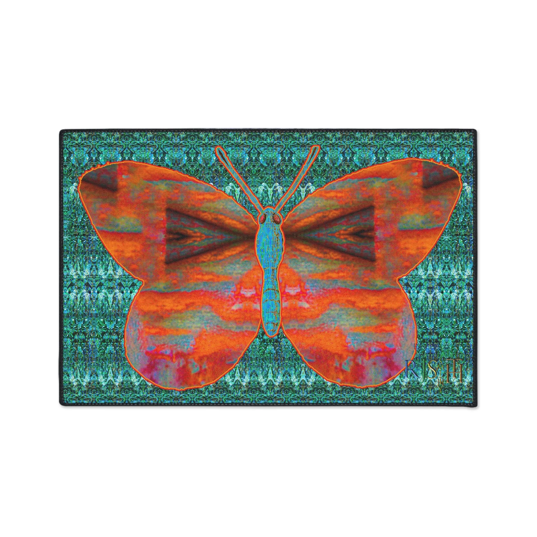 Heavy Duty Floor Mat (Butterfly Glade Denizen & Samhain Dream Thaw 12 & Blue Logo@Alchemic) RJSTH@Fabric#12_9 of 16 RJSTHw2025 RJS