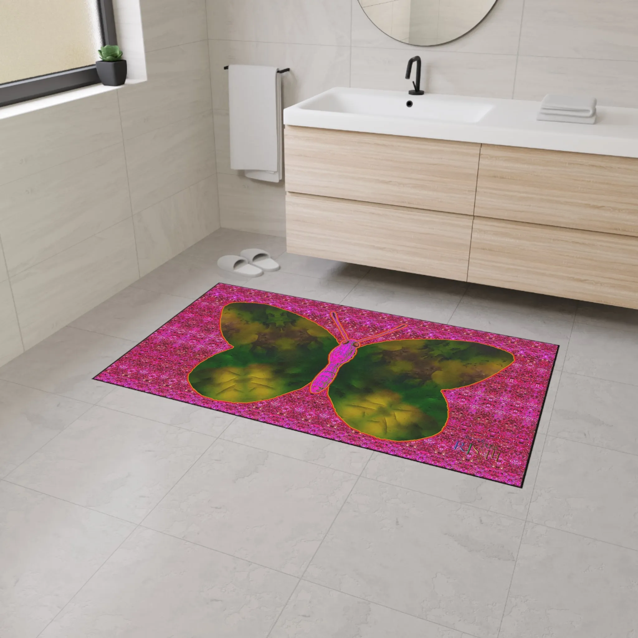 Heavy Duty Floor Mat (Butterfly Glade Denizen & Samhain Dream Thaw 13 & Pink Logo@Alchemic) RJSTH@Fabric#7_11 of 14 RJSTHw2025 RJS