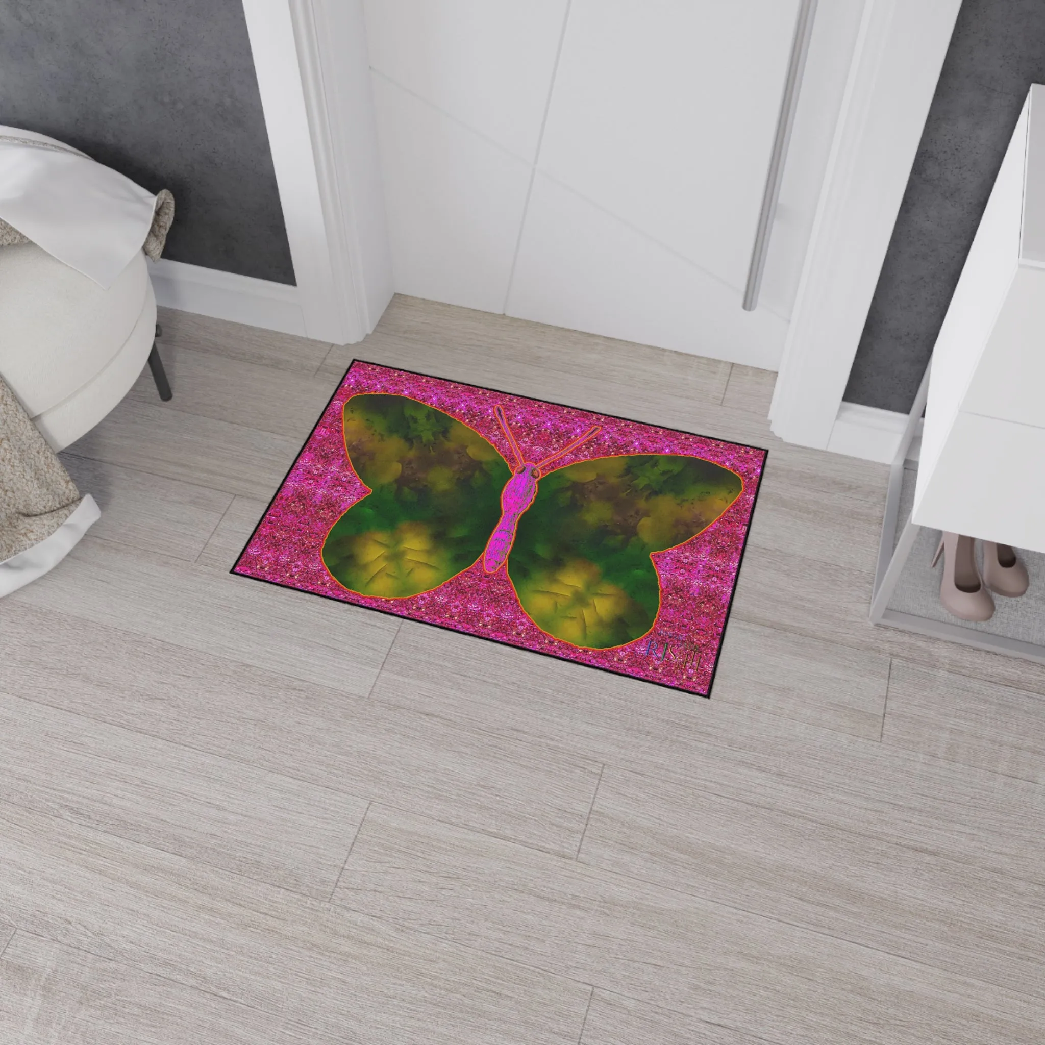 Heavy Duty Floor Mat (Butterfly Glade Denizen & Samhain Dream Thaw 13 & Pink Logo@Alchemic) RJSTH@Fabric#7_11 of 14 RJSTHw2025 RJS