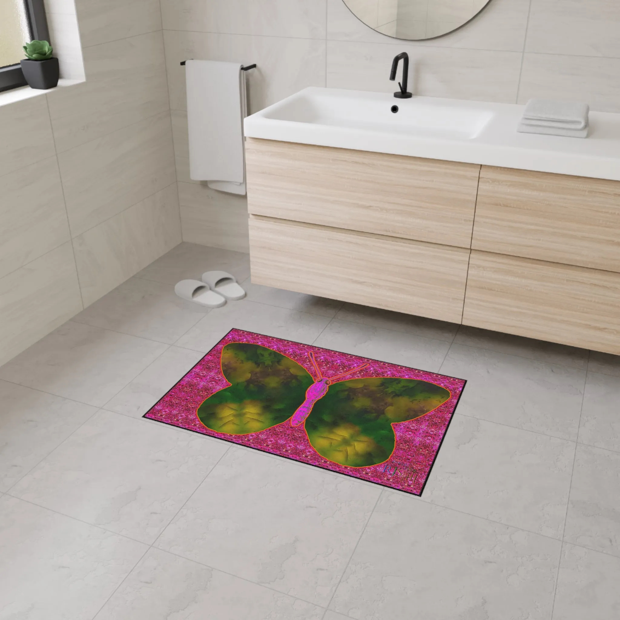 Heavy Duty Floor Mat (Butterfly Glade Denizen & Samhain Dream Thaw 13 & Pink Logo@Alchemic) RJSTH@Fabric#7_11 of 14 RJSTHw2025 RJS