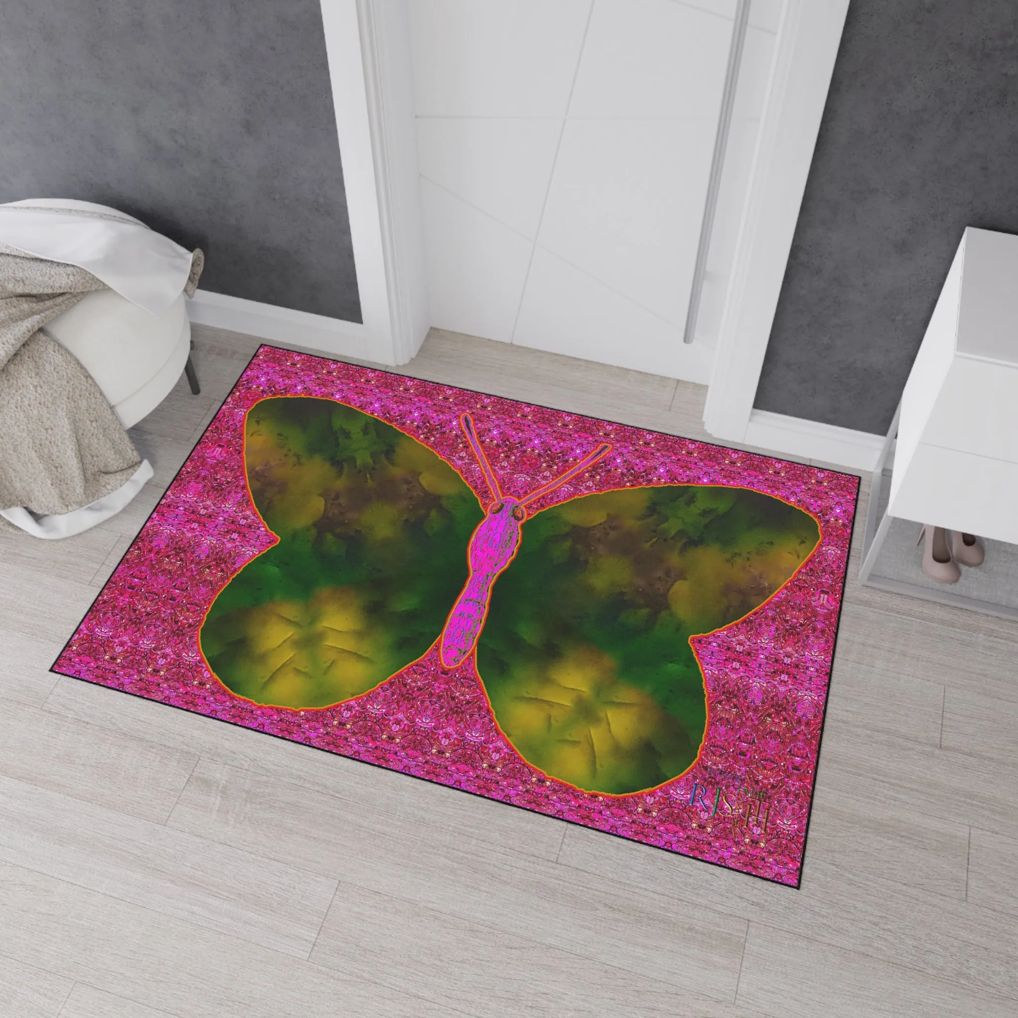 Heavy Duty Floor Mat (Butterfly Glade Denizen & Samhain Dream Thaw 13 & Pink Logo@Alchemic) RJSTH@Fabric#7_11 of 14 RJSTHw2025 RJS