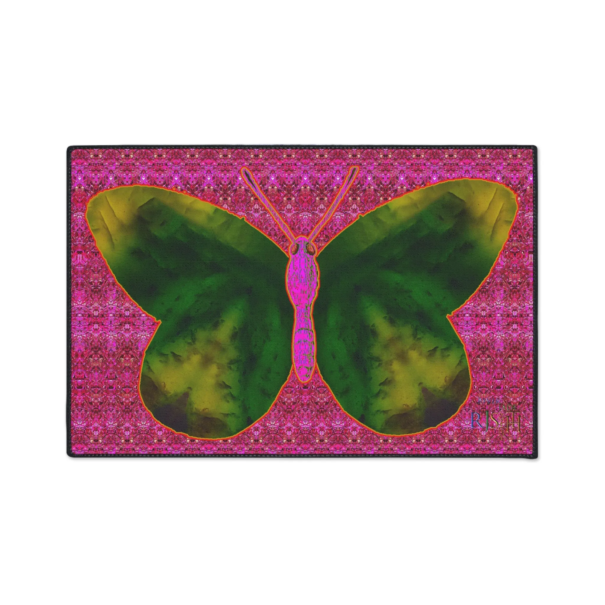 Heavy Duty Floor Mat (Butterfly Glade Denizen & Samhain Dream Thaw 13 & Pink Logo@Alchemic) RJSTH@Fabric#7_12 of 14 RJSTHw2025 RJS