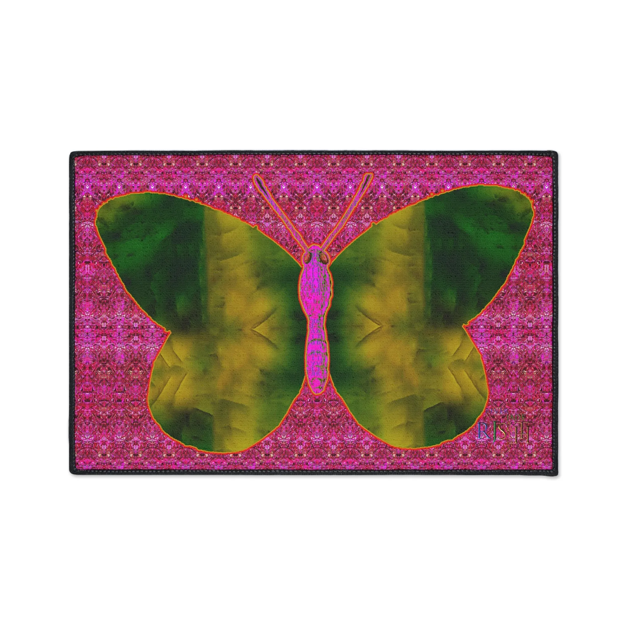 Heavy Duty Floor Mat (Butterfly Glade Denizen & Samhain Dream Thaw 13 & Pink Logo@Alchemic) RJSTH@Fabric#7_14 of 14 RJSTHw2025 RJS