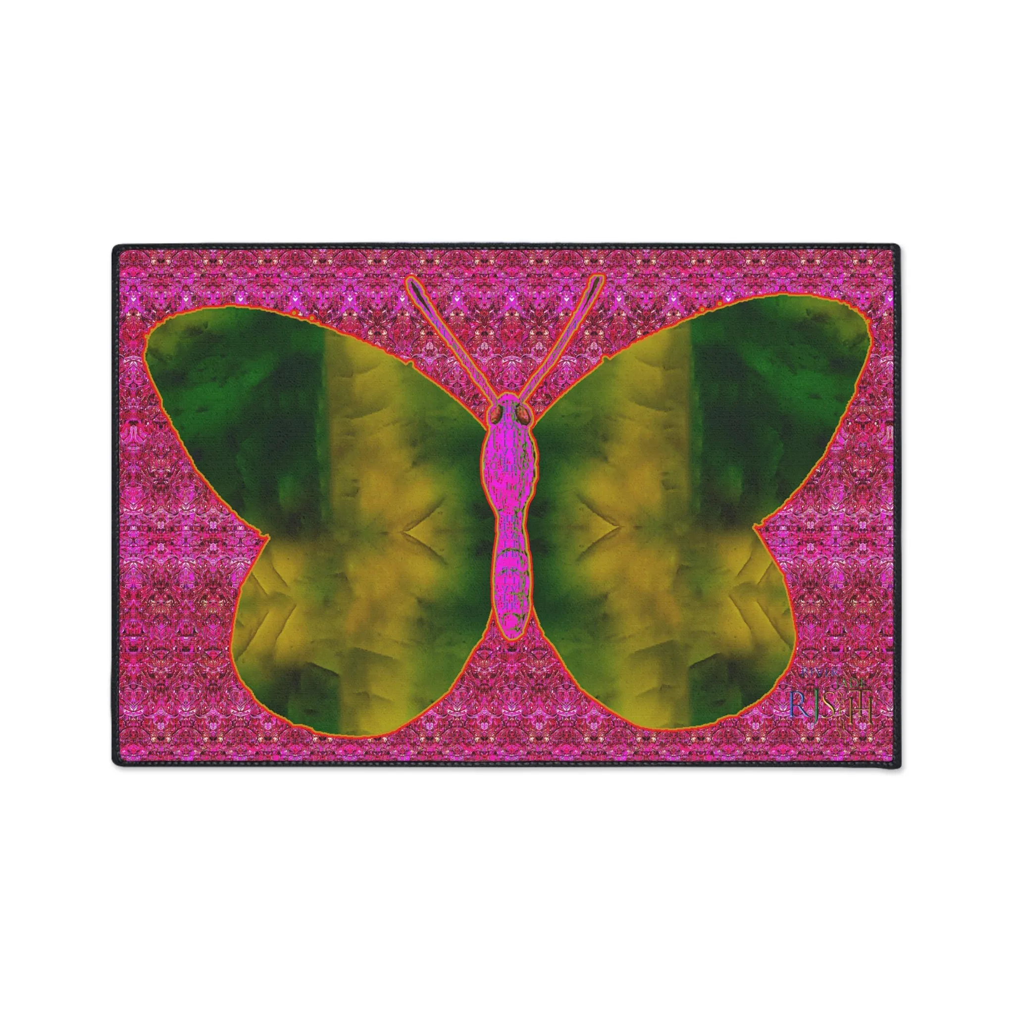 Heavy Duty Floor Mat (Butterfly Glade Denizen & Samhain Dream Thaw 13 & Pink Logo@Alchemic) RJSTH@Fabric#7_14 of 14 RJSTHw2025 RJS