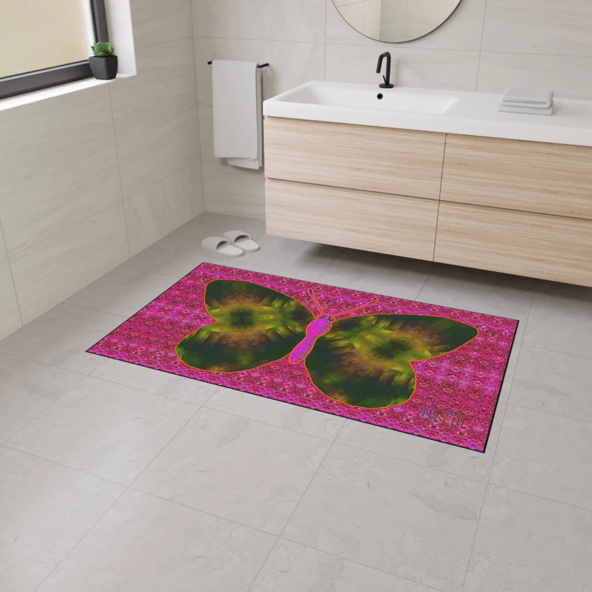Heavy Duty Floor Mat (Butterfly Glade Denizen & Samhain Dream Thaw 13 & Pink Logo@Alchemic) RJSTH@Fabric#7_4 of 14 RJSTHw2025 RJS