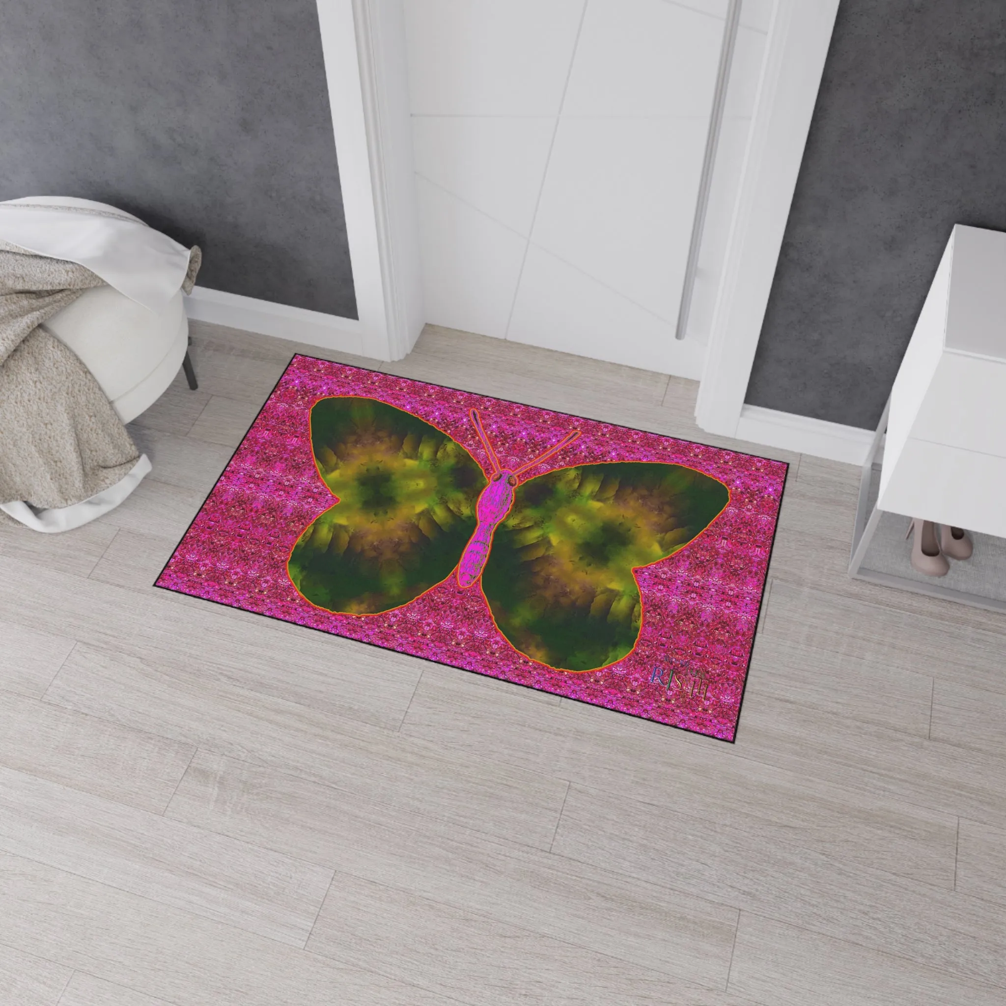 Heavy Duty Floor Mat (Butterfly Glade Denizen & Samhain Dream Thaw 13 & Pink Logo@Alchemic) RJSTH@Fabric#7_4 of 14 RJSTHw2025 RJS