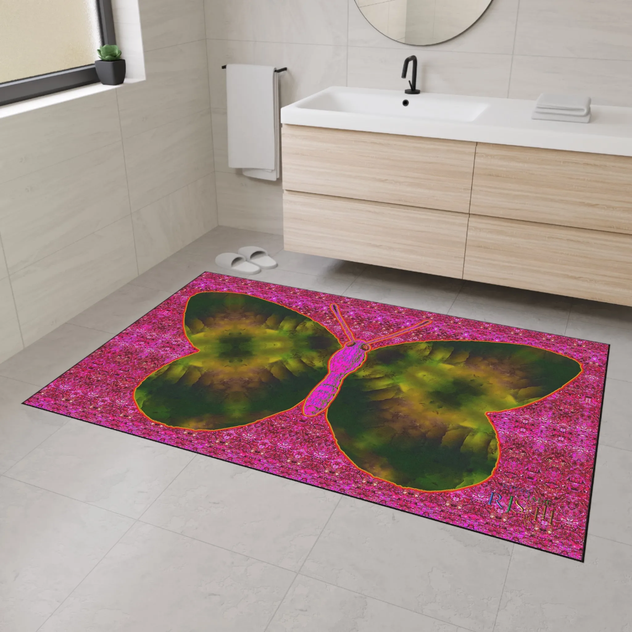 Heavy Duty Floor Mat (Butterfly Glade Denizen & Samhain Dream Thaw 13 & Pink Logo@Alchemic) RJSTH@Fabric#7_4 of 14 RJSTHw2025 RJS