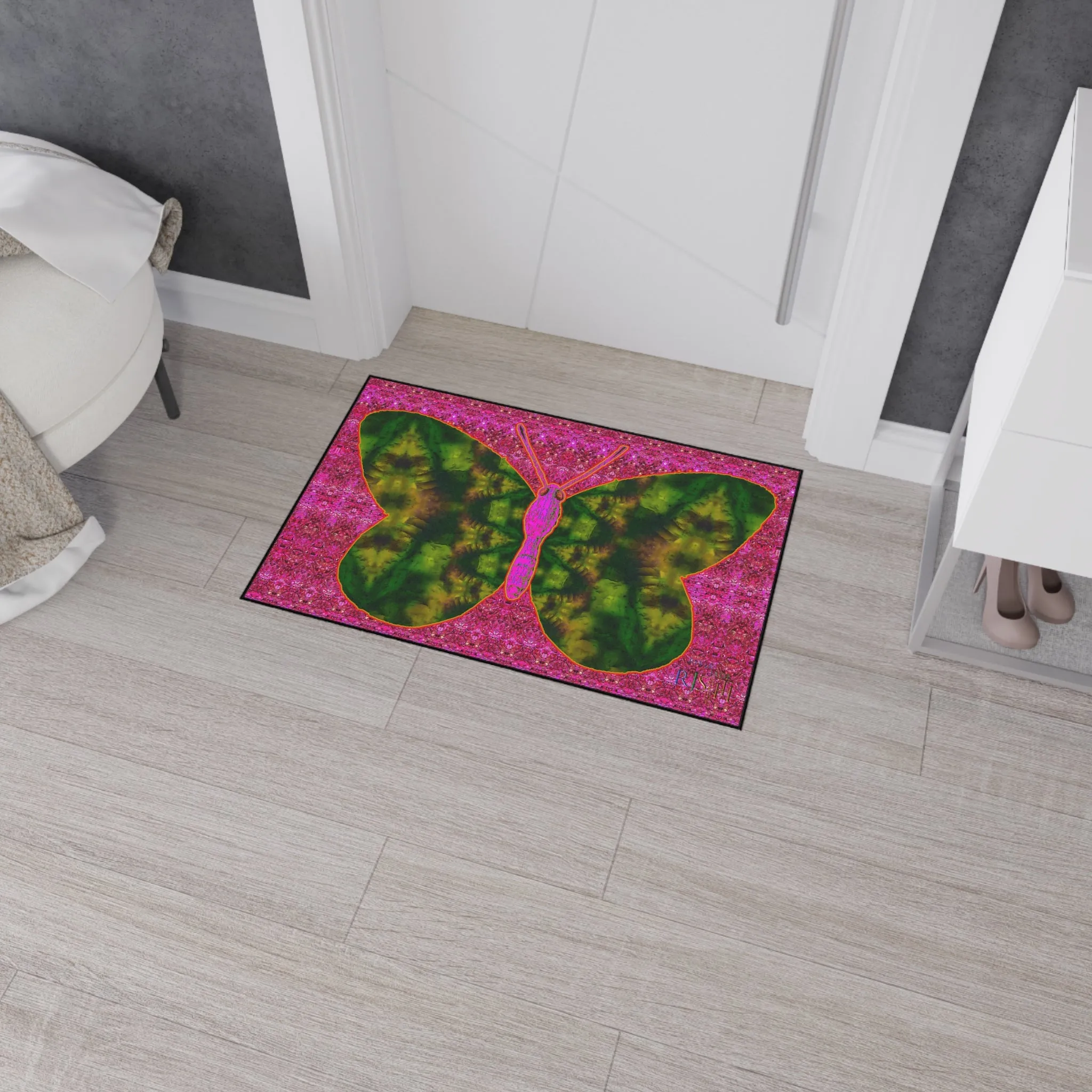 Heavy Duty Floor Mat (Butterfly Glade Denizen & Samhain Dream Thaw 13 & Pink Logo@Alchemic) RJSTH@Fabric#7_6 of 14 RJSTHw2025 RJS