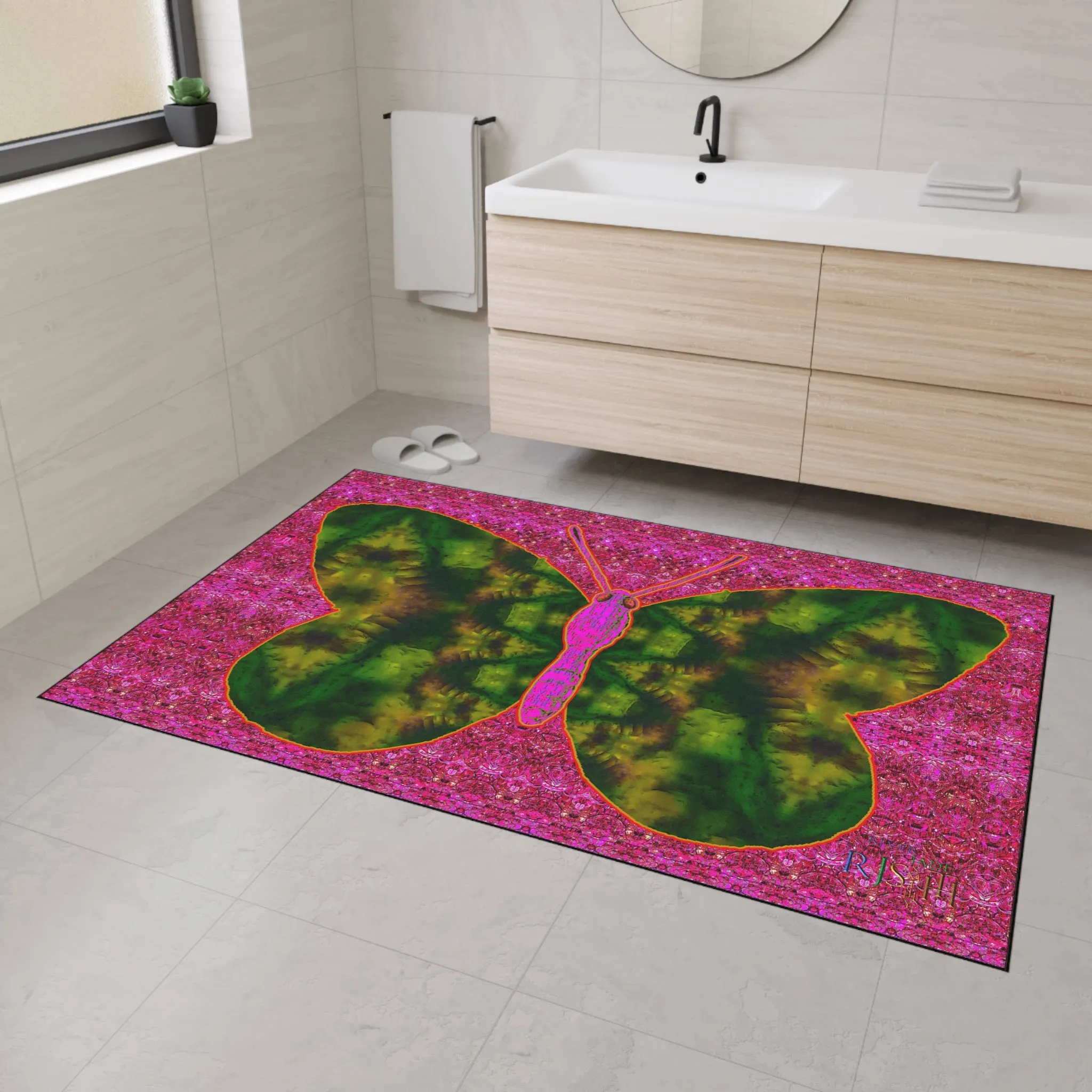 Heavy Duty Floor Mat (Butterfly Glade Denizen & Samhain Dream Thaw 13 & Pink Logo@Alchemic) RJSTH@Fabric#7_6 of 14 RJSTHw2025 RJS