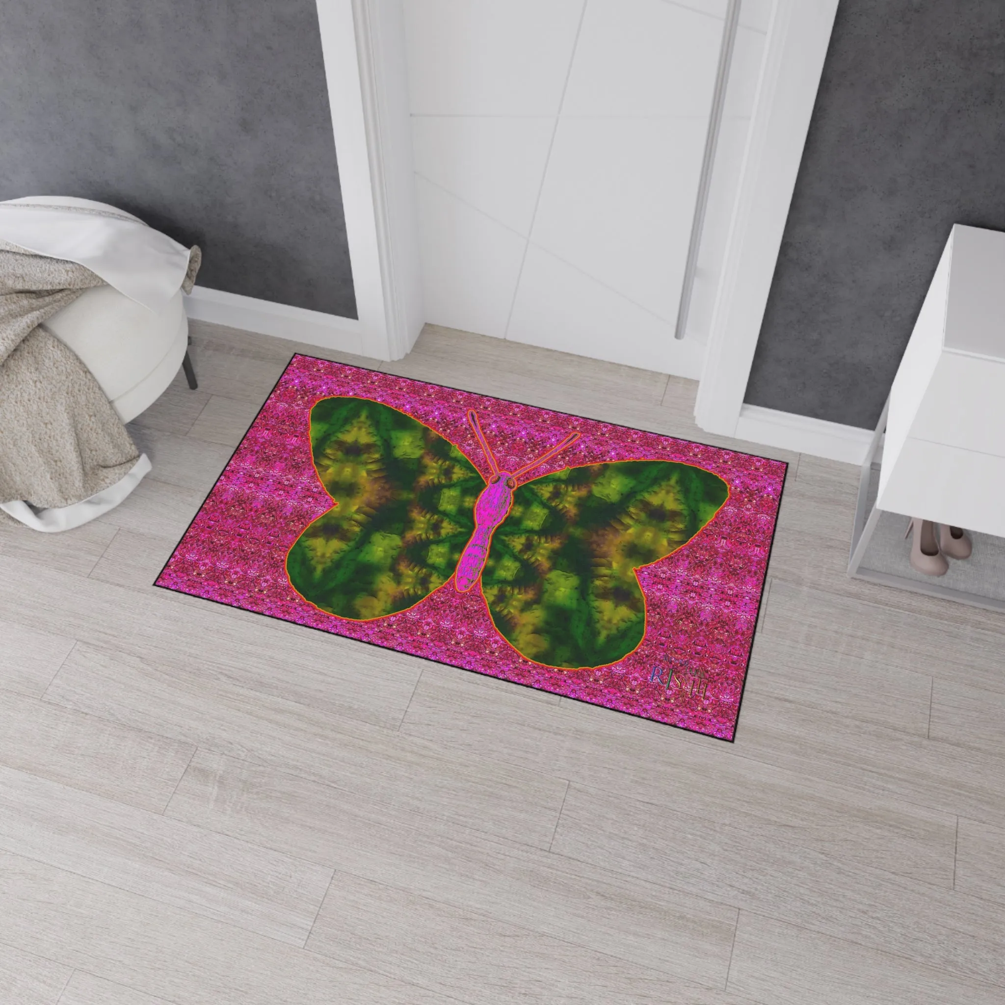 Heavy Duty Floor Mat (Butterfly Glade Denizen & Samhain Dream Thaw 13 & Pink Logo@Alchemic) RJSTH@Fabric#7_6 of 14 RJSTHw2025 RJS