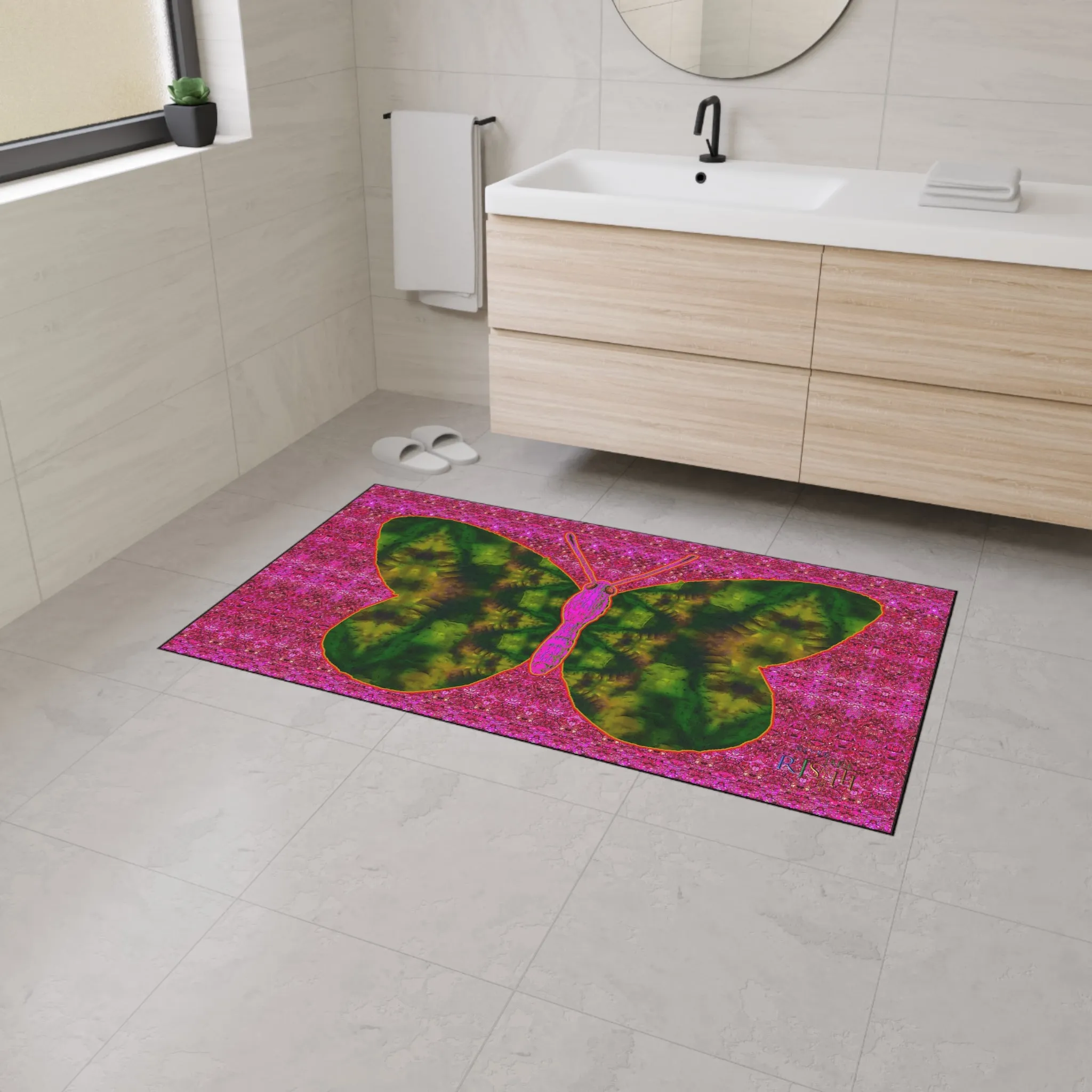 Heavy Duty Floor Mat (Butterfly Glade Denizen & Samhain Dream Thaw 13 & Pink Logo@Alchemic) RJSTH@Fabric#7_6 of 14 RJSTHw2025 RJS