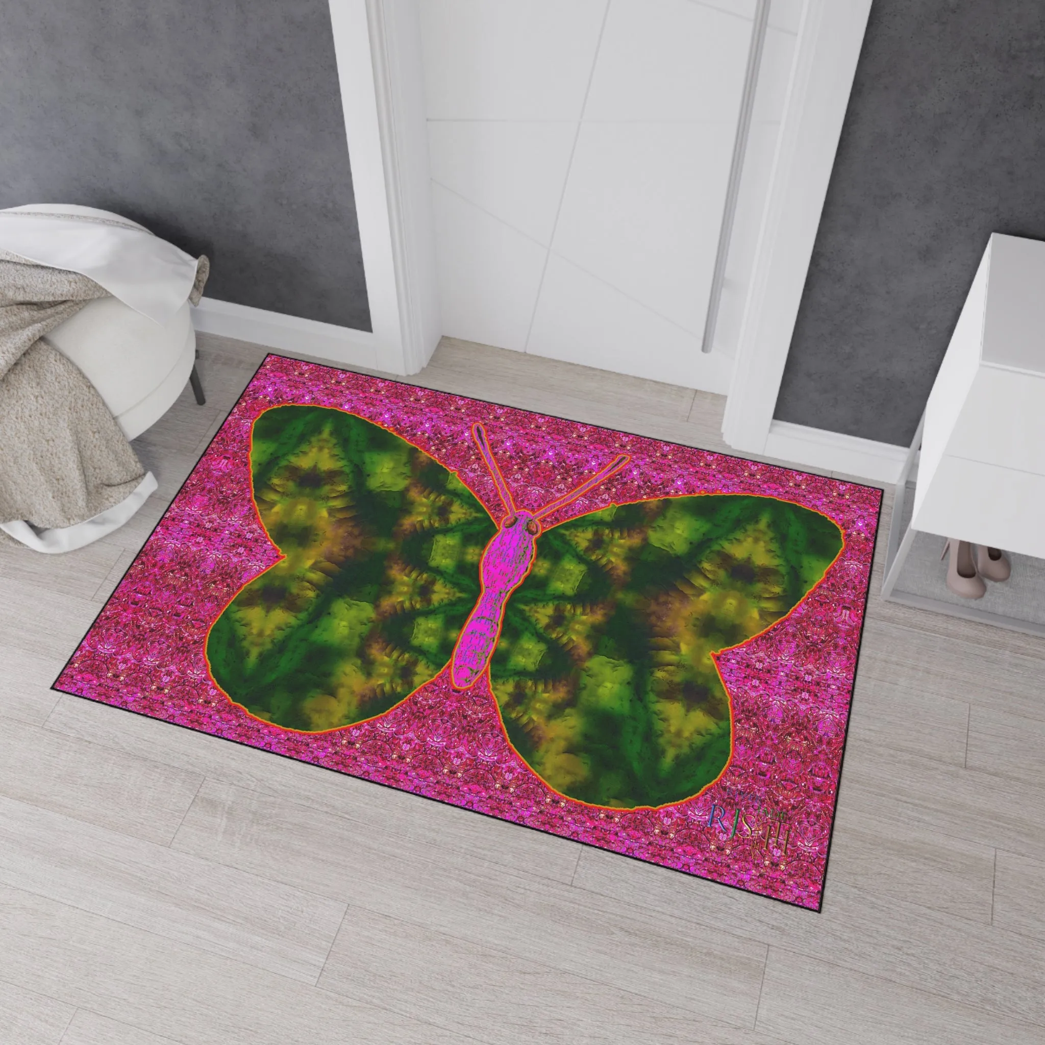 Heavy Duty Floor Mat (Butterfly Glade Denizen & Samhain Dream Thaw 13 & Pink Logo@Alchemic) RJSTH@Fabric#7_6 of 14 RJSTHw2025 RJS