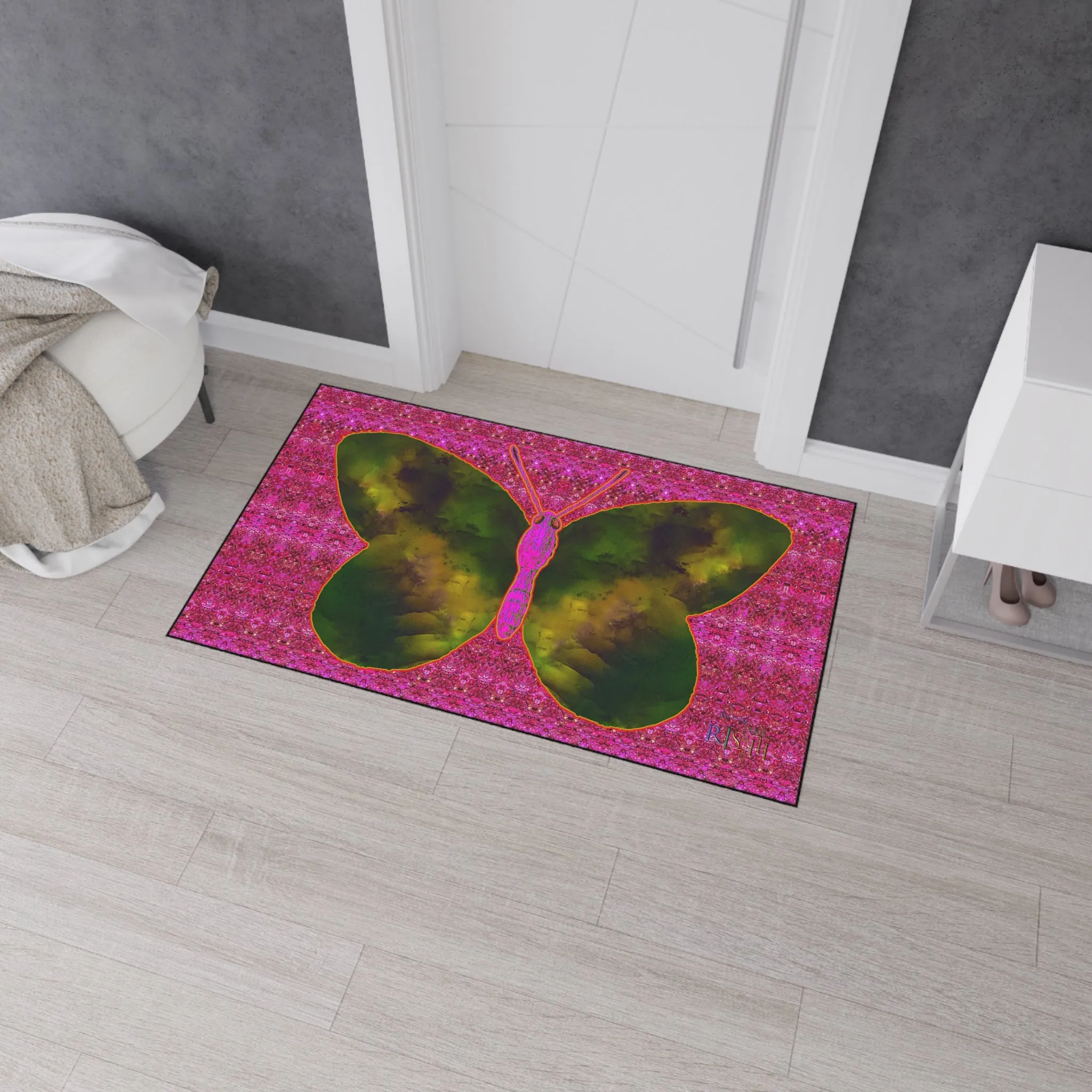 Heavy Duty Floor Mat (Butterfly Glade Denizen & Samhain Dream Thaw 13 & Pink Logo@Alchemic) RJSTH@Fabric#7_9 of 14 RJSTHw2025 RJS