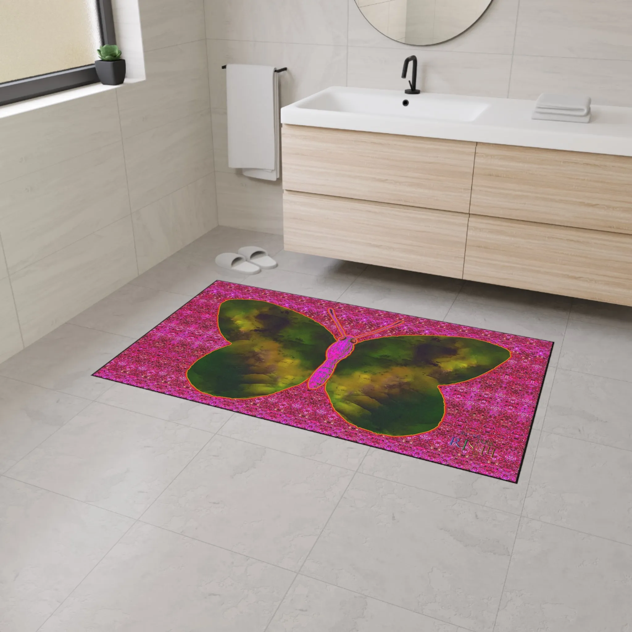 Heavy Duty Floor Mat (Butterfly Glade Denizen & Samhain Dream Thaw 13 & Pink Logo@Alchemic) RJSTH@Fabric#7_9 of 14 RJSTHw2025 RJS