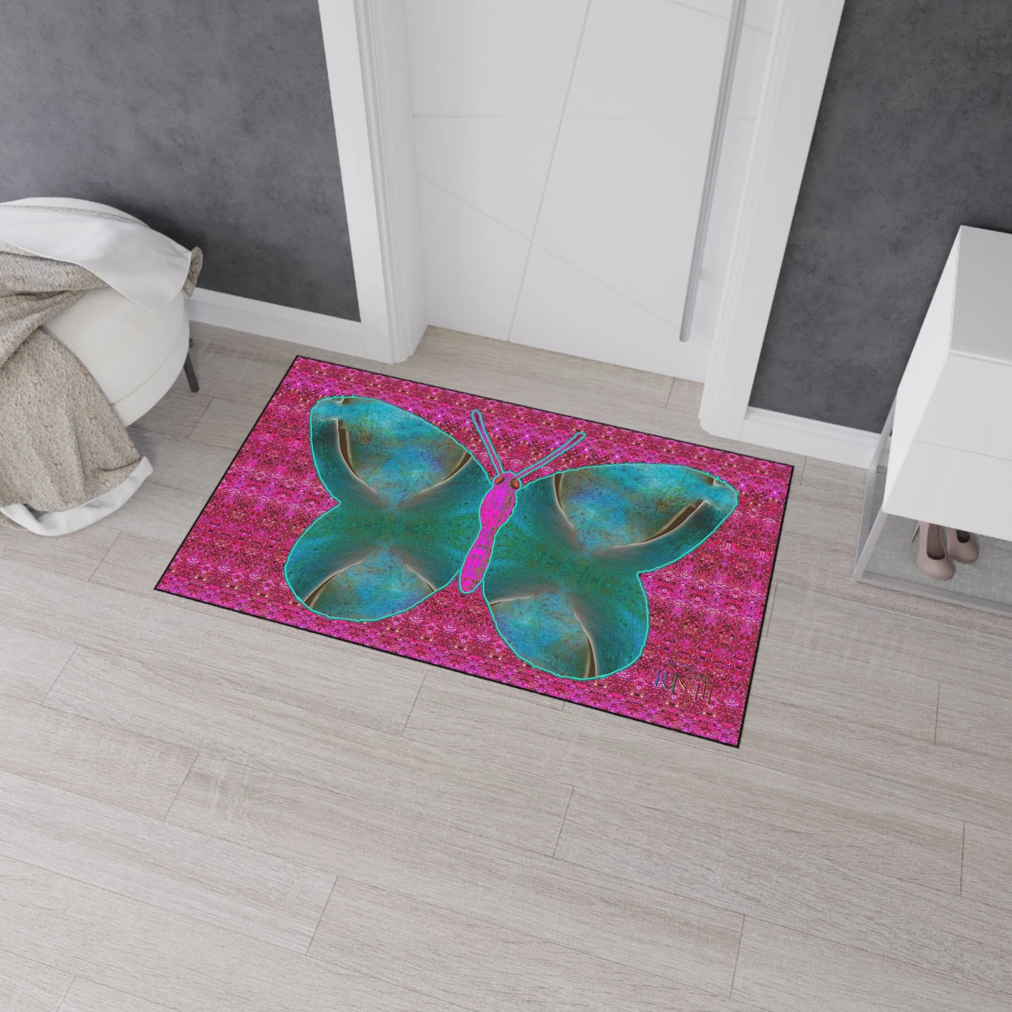 Heavy Duty Floor Mat (Butterfly Glade Denizen & Samhain Dream Thaw 13 & Pink Logo@Alchemic) RJSTH@Fabric#8_1 of 16 RJSTHw2025 RJS