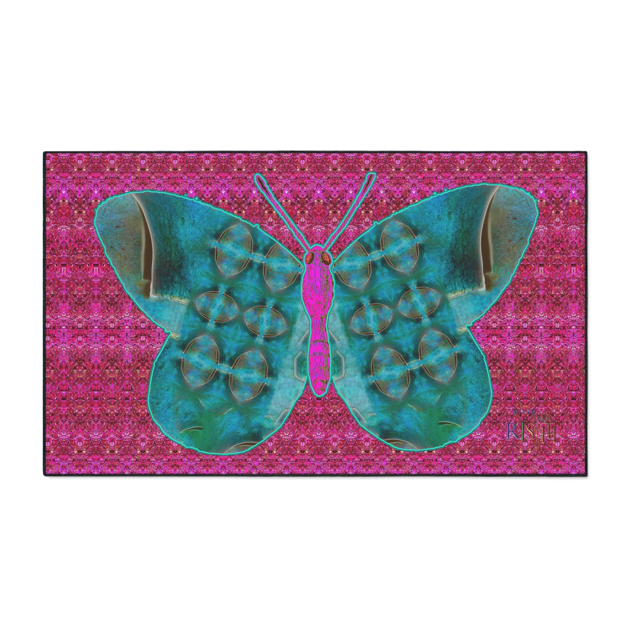 Heavy Duty Floor Mat (Butterfly Glade Denizen & Samhain Dream Thaw 13 & Pink Logo@Alchemic) RJSTH@Fabric#8_10 of 16 RJSTHw2025 RJS