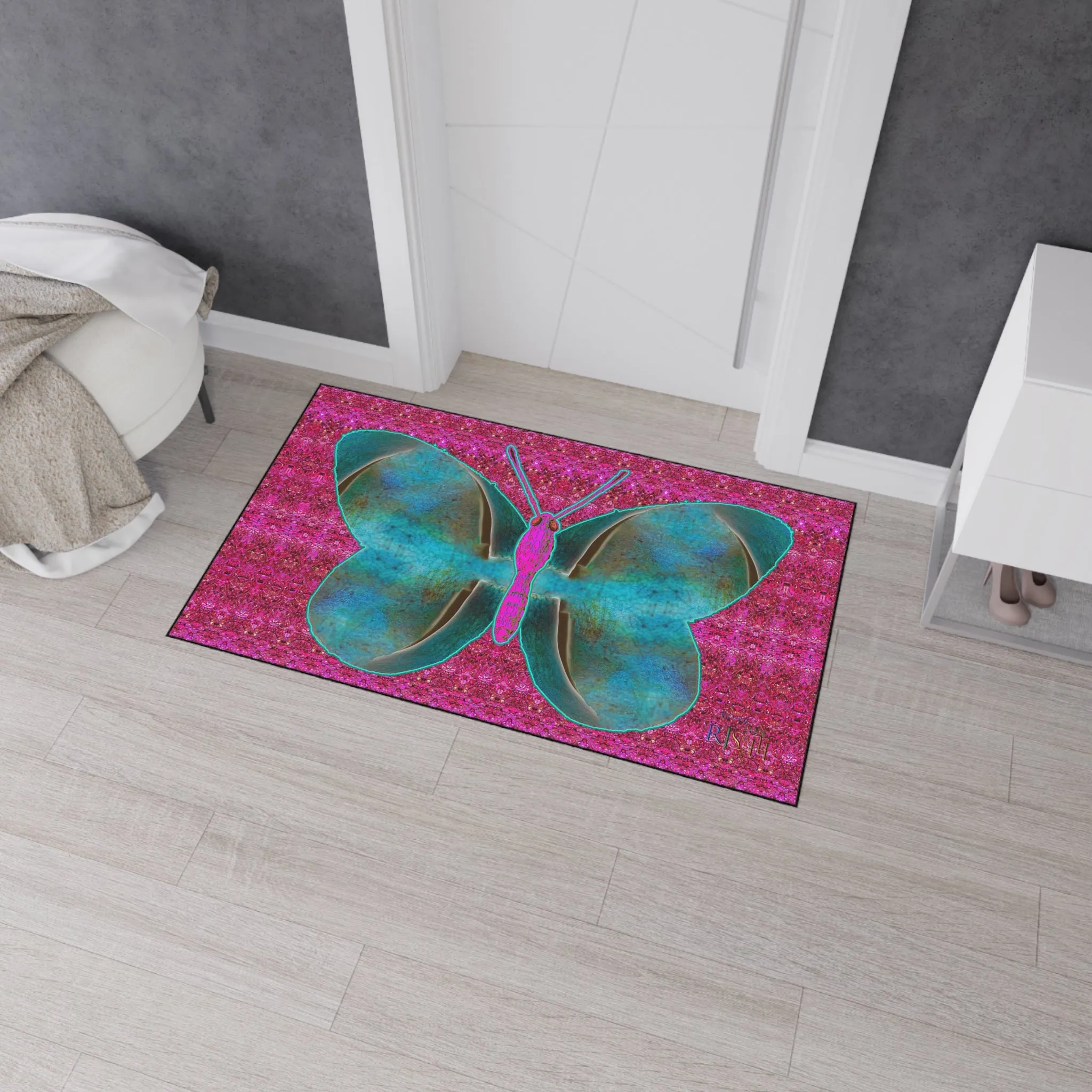 Heavy Duty Floor Mat (Butterfly Glade Denizen & Samhain Dream Thaw 13 & Pink Logo@Alchemic) RJSTH@Fabric#8_12 of 16 RJSTHw2025 RJS