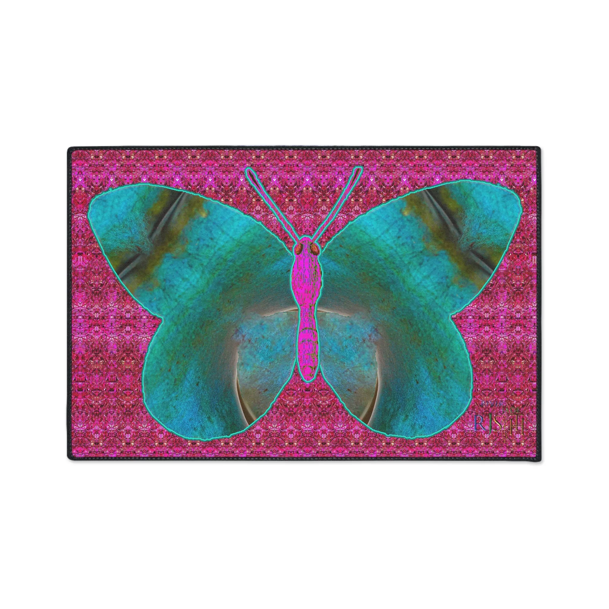 Heavy Duty Floor Mat (Butterfly Glade Denizen & Samhain Dream Thaw 13 & Pink Logo@Alchemic) RJSTH@Fabric#8_15 of 16 RJSTHw2025 RJS