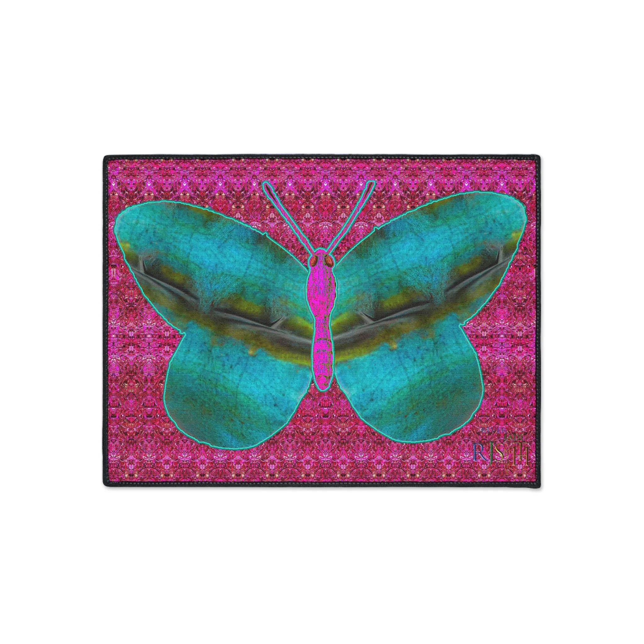 Heavy Duty Floor Mat (Butterfly Glade Denizen & Samhain Dream Thaw 13 & Pink Logo@Alchemic) RJSTH@Fabric#8_16 of 16 RJSTHw2025 RJS