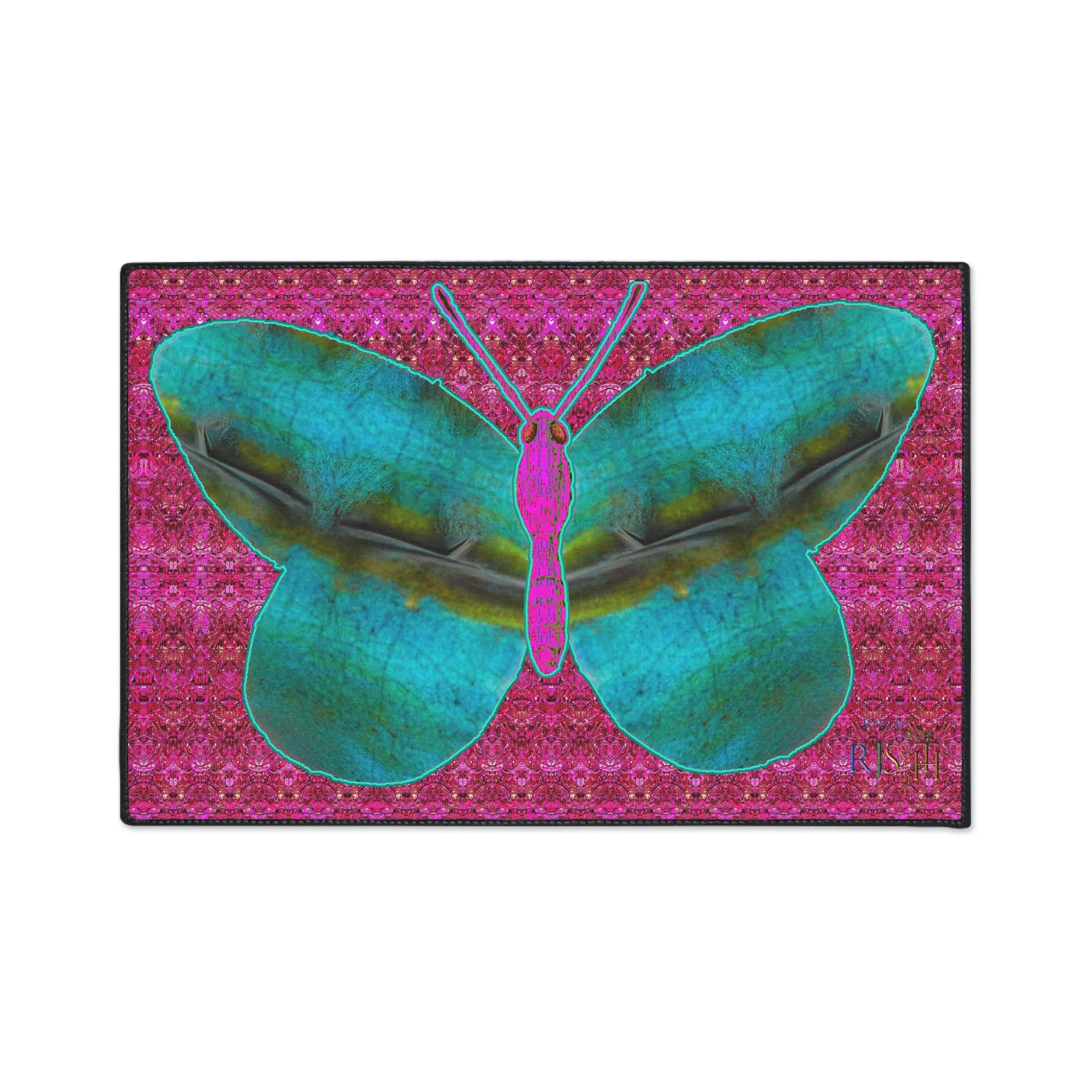 Heavy Duty Floor Mat (Butterfly Glade Denizen & Samhain Dream Thaw 13 & Pink Logo@Alchemic) RJSTH@Fabric#8_16 of 16 RJSTHw2025 RJS