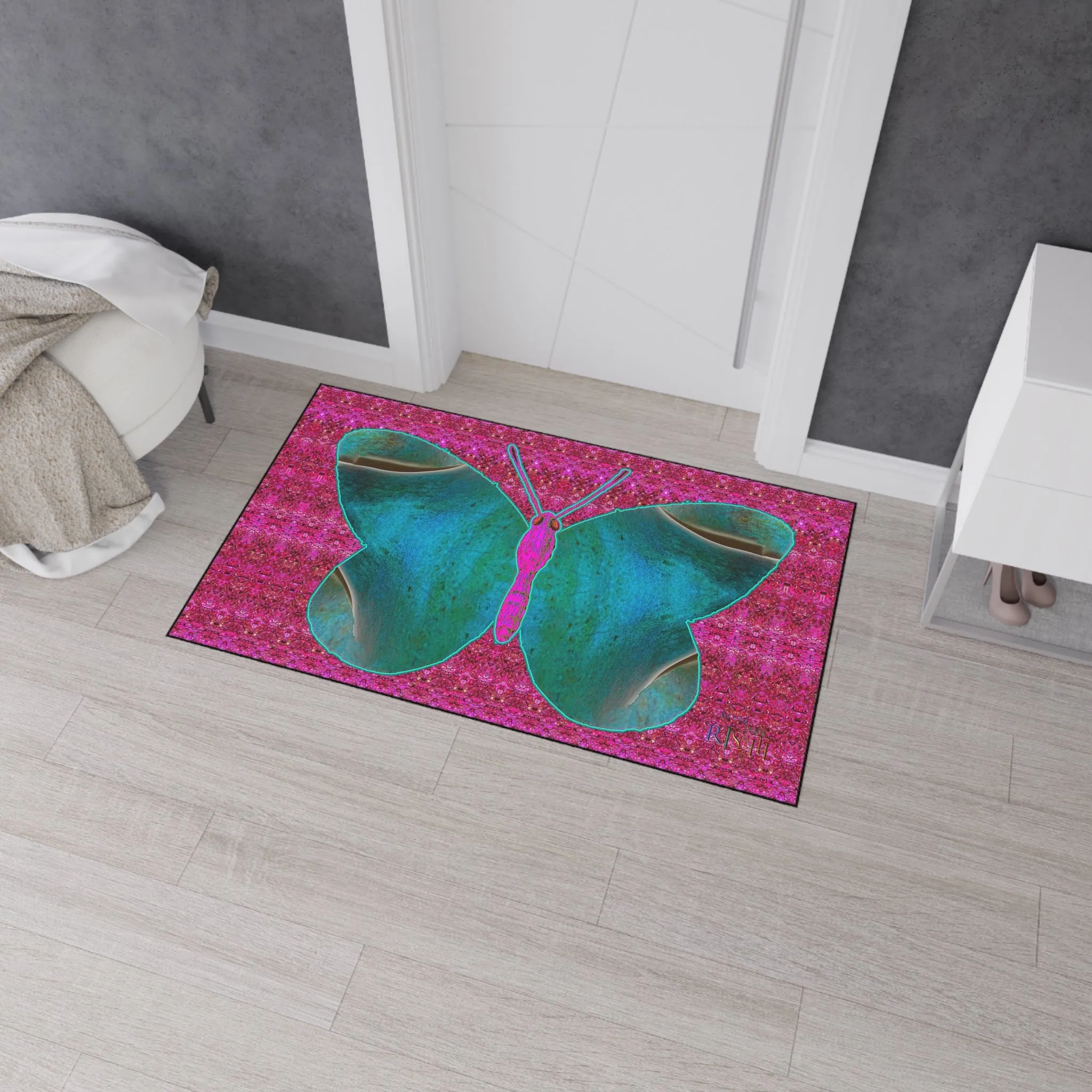 Heavy Duty Floor Mat (Butterfly Glade Denizen & Samhain Dream Thaw 13 & Pink Logo@Alchemic) RJSTH@Fabric#8_2 of 16 RJSTHw2025 RJS