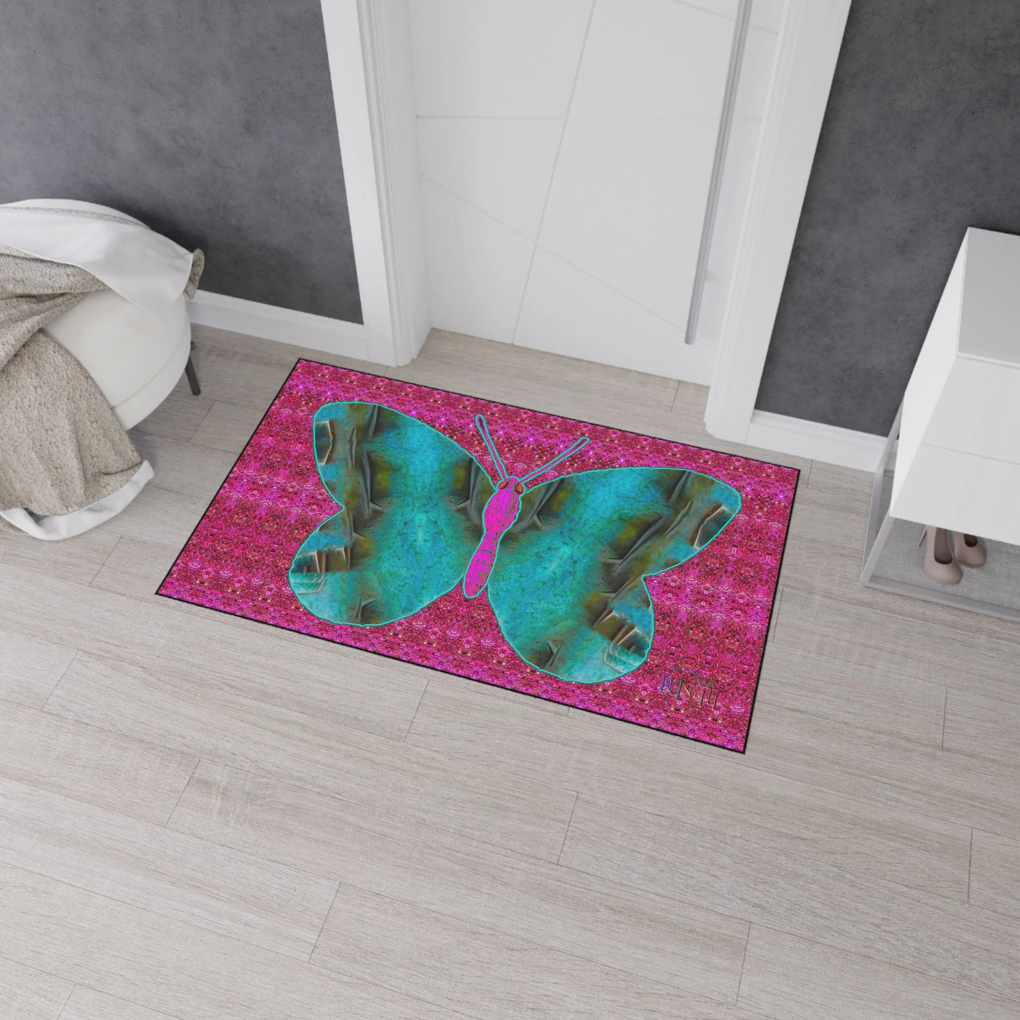 Heavy Duty Floor Mat (Butterfly Glade Denizen & Samhain Dream Thaw 13 & Pink Logo@Alchemic) RJSTH@Fabric#8_7 of 16 RJSTHw2025 RJS