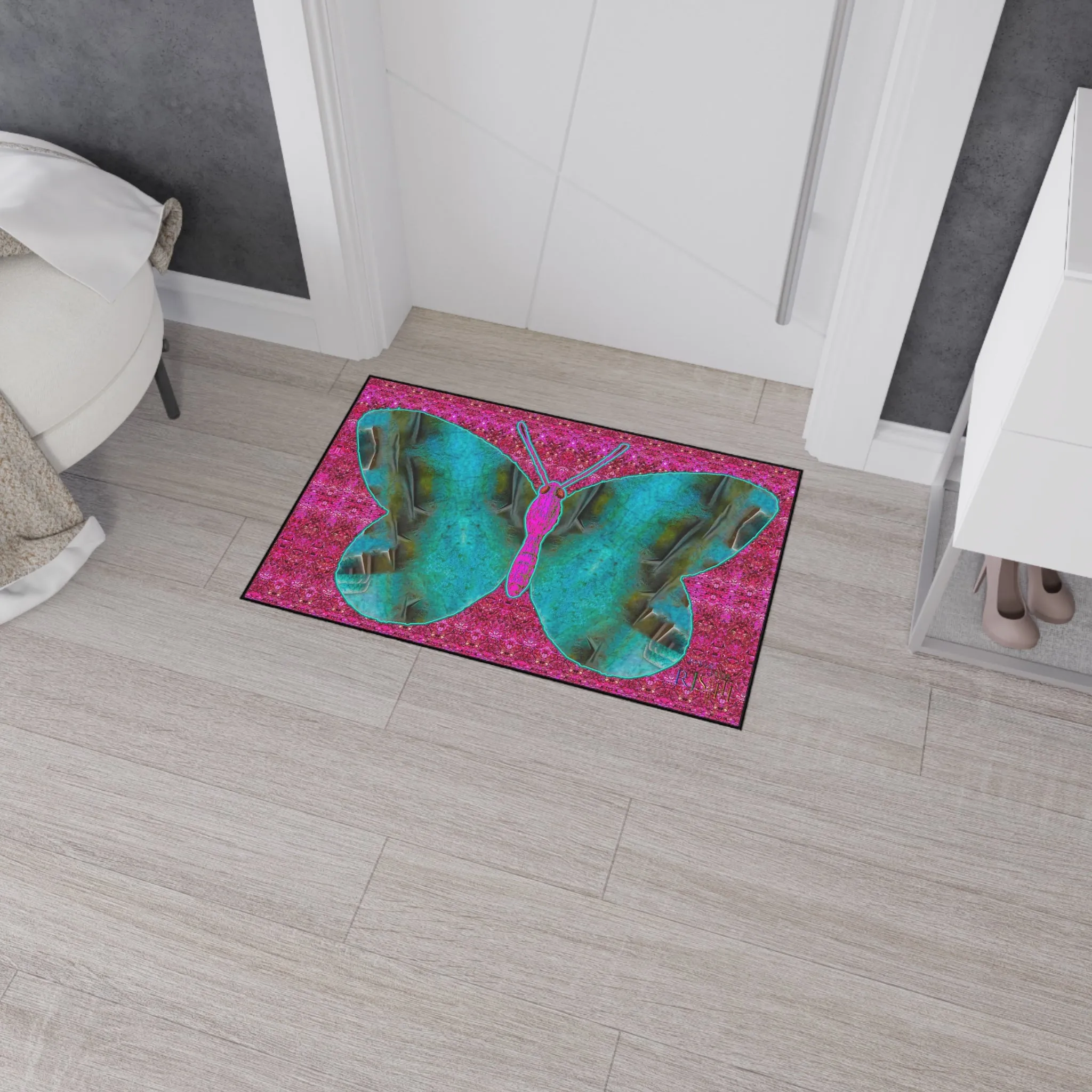 Heavy Duty Floor Mat (Butterfly Glade Denizen & Samhain Dream Thaw 13 & Pink Logo@Alchemic) RJSTH@Fabric#8_7 of 16 RJSTHw2025 RJS