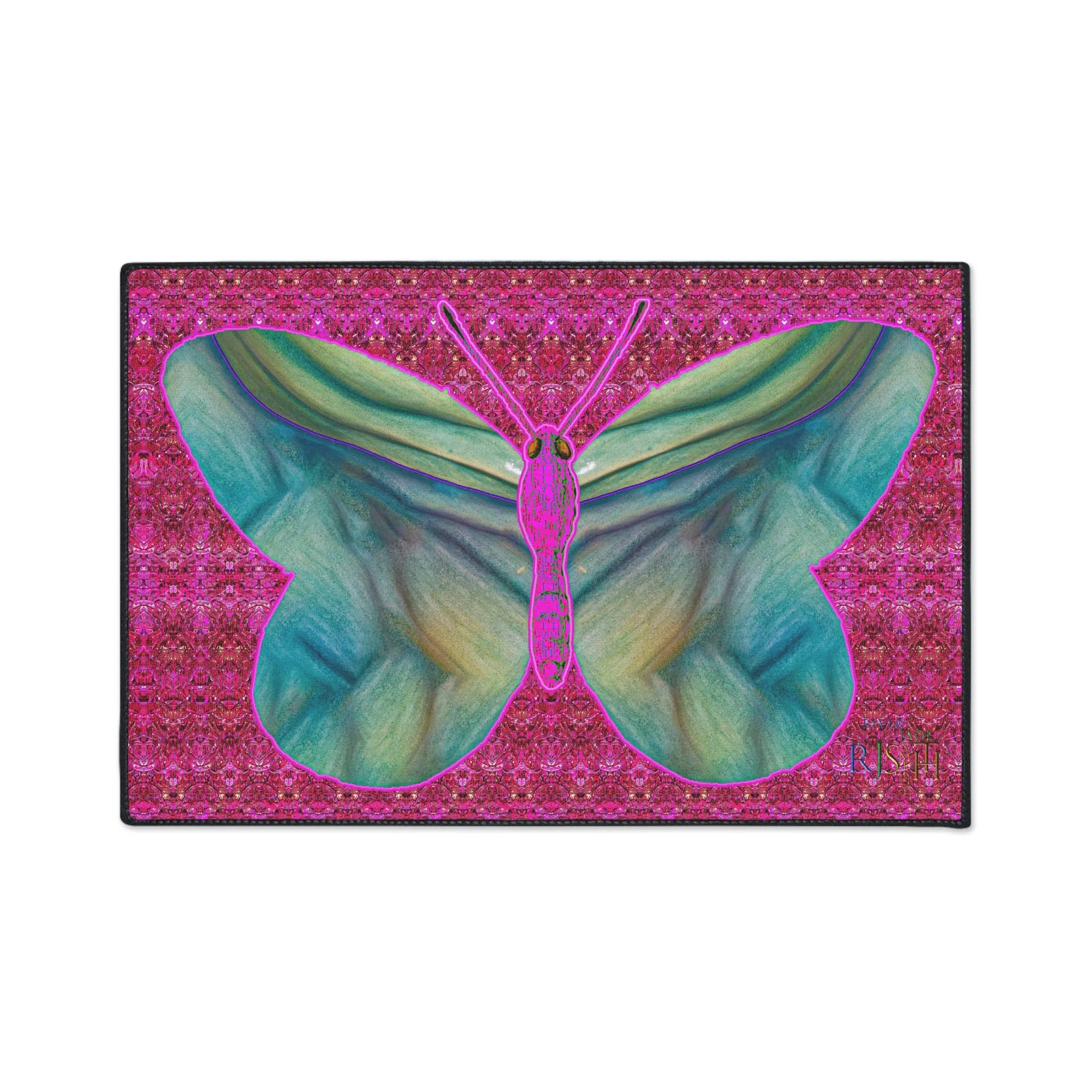 Heavy Duty Floor Mat (Butterfly Glade Denizen & Samhain Dream Thaw 13 & Pink Logo@Alchemic) RJSTH@Fabric#9_11 of 14 RJSTHw2025 RJS