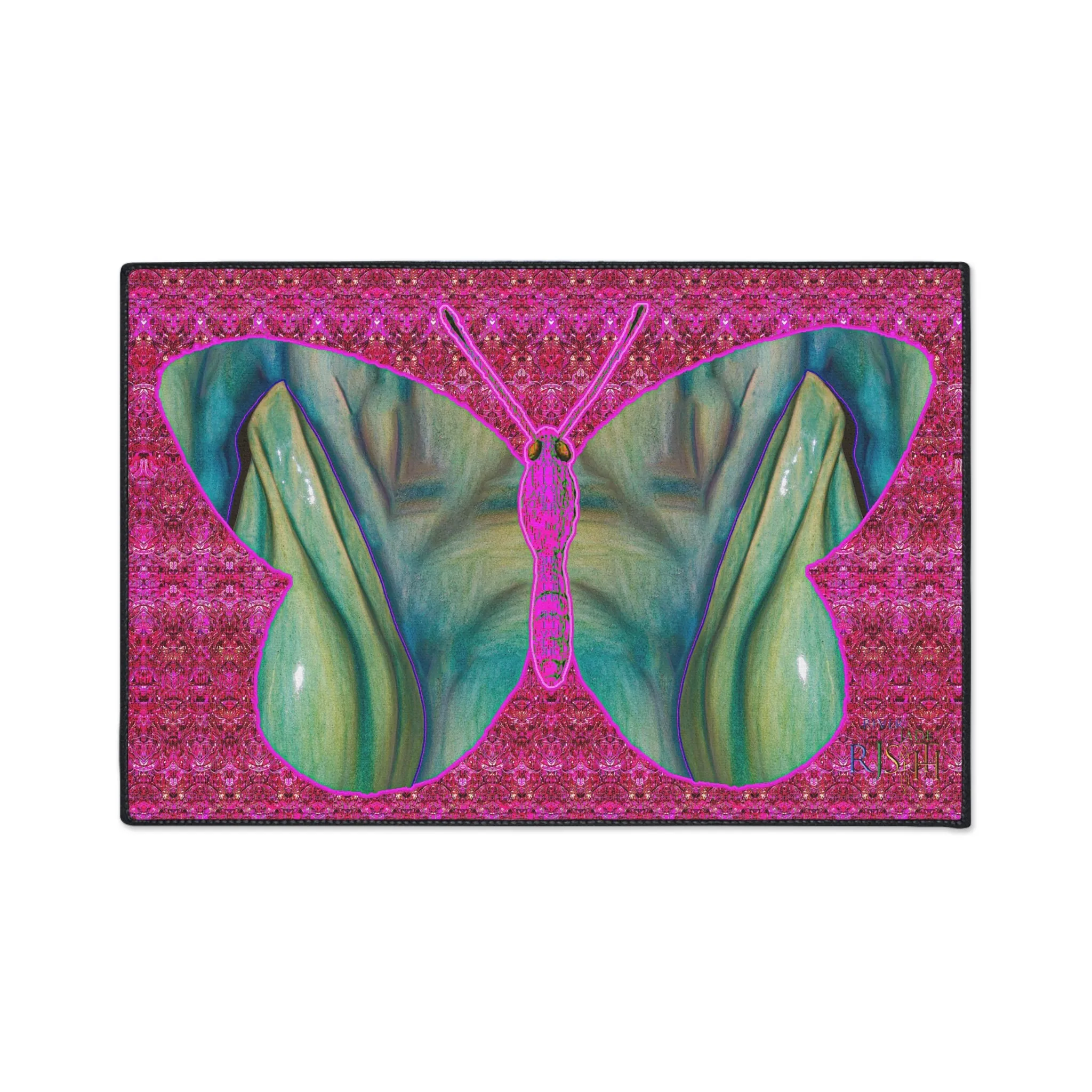 Heavy Duty Floor Mat (Butterfly Glade Denizen & Samhain Dream Thaw 13 & Pink Logo@Alchemic) RJSTH@Fabric#9_13 of 14 RJSTHw2025 RJS