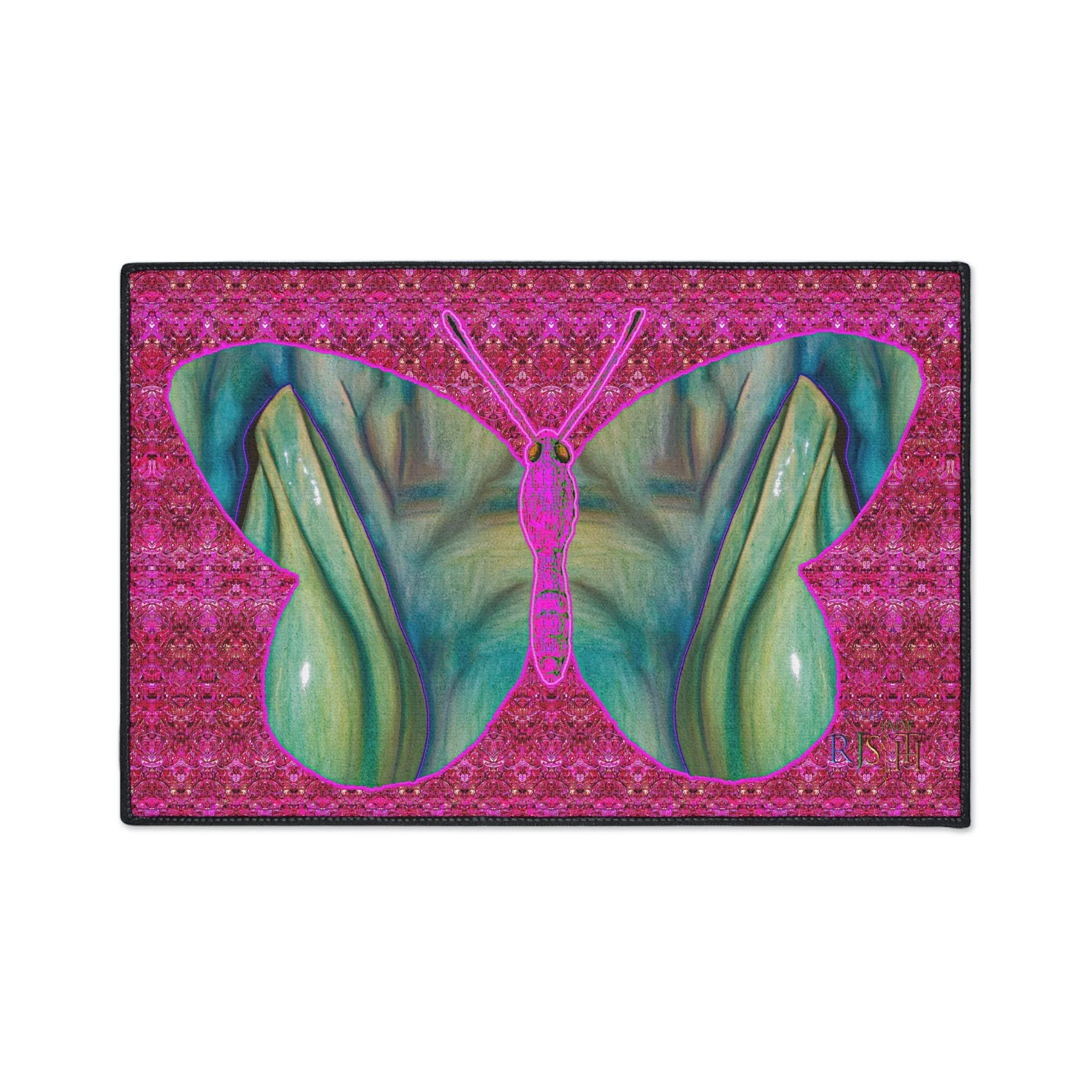 Heavy Duty Floor Mat (Butterfly Glade Denizen & Samhain Dream Thaw 13 & Pink Logo@Alchemic) RJSTH@Fabric#9_13 of 14 RJSTHw2025 RJS