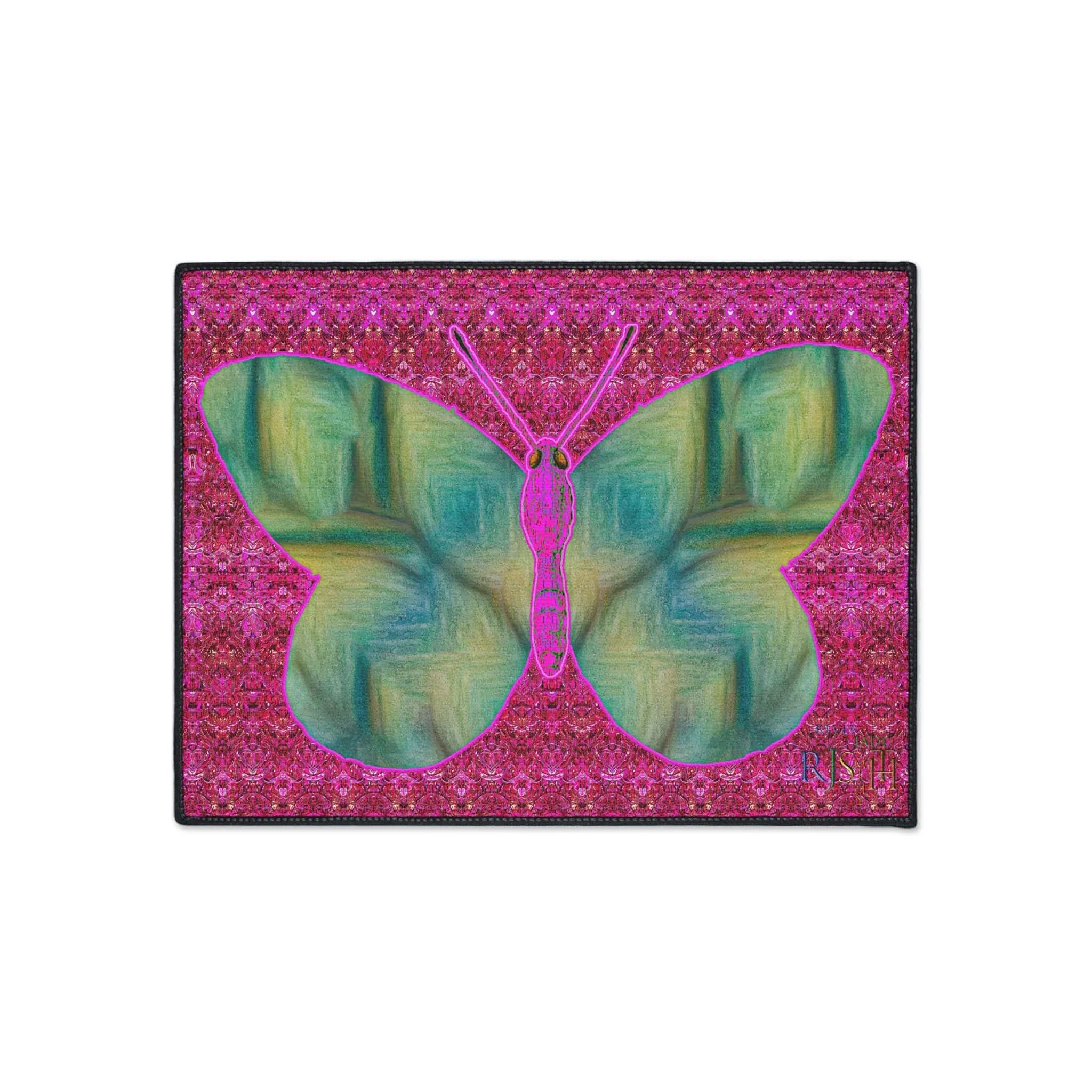 Heavy Duty Floor Mat (Butterfly Glade Denizen & Samhain Dream Thaw 13 & Pink Logo@Alchemic) RJSTH@Fabric#9_14 of 14 RJSTHw2025 RJS