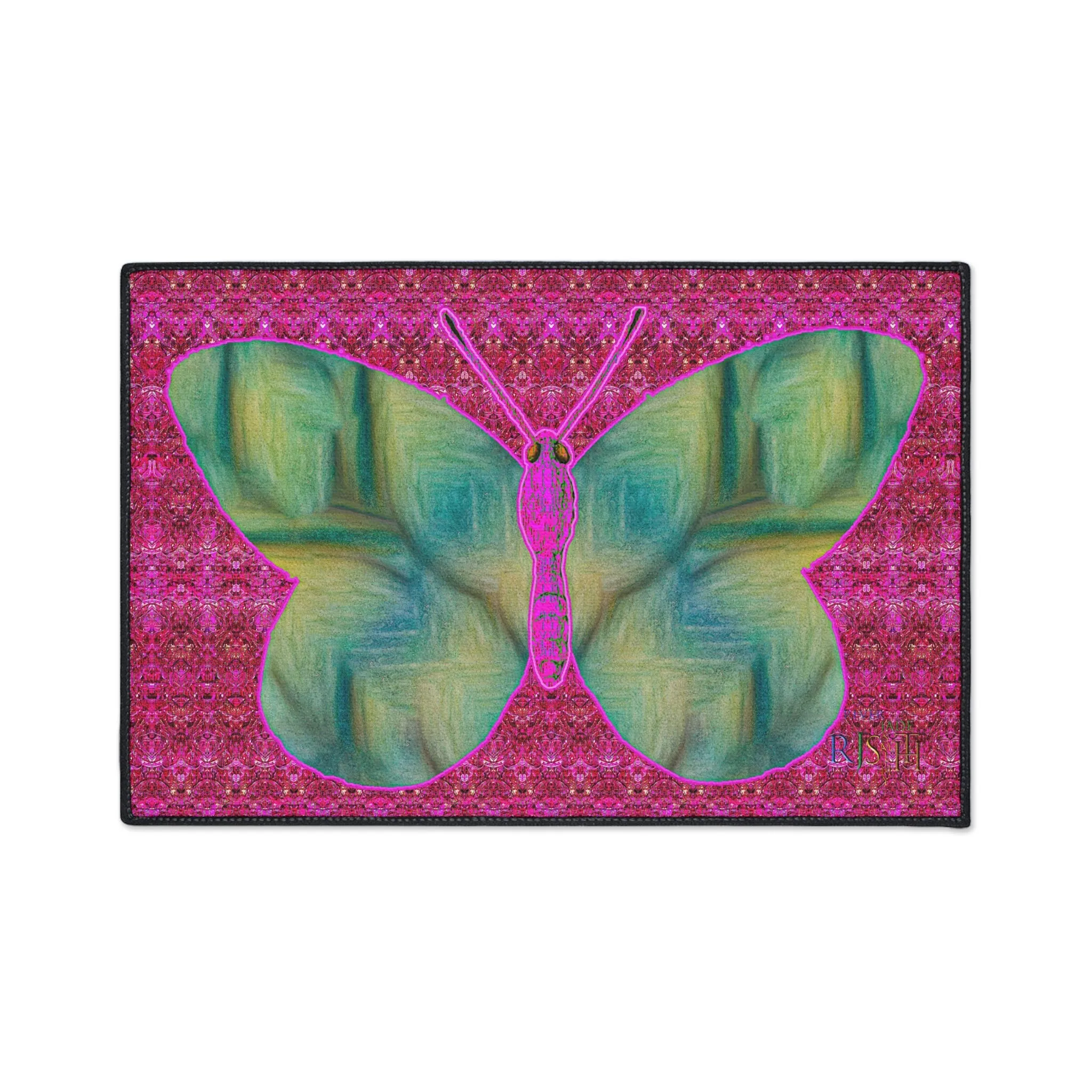 Heavy Duty Floor Mat (Butterfly Glade Denizen & Samhain Dream Thaw 13 & Pink Logo@Alchemic) RJSTH@Fabric#9_14 of 14 RJSTHw2025 RJS