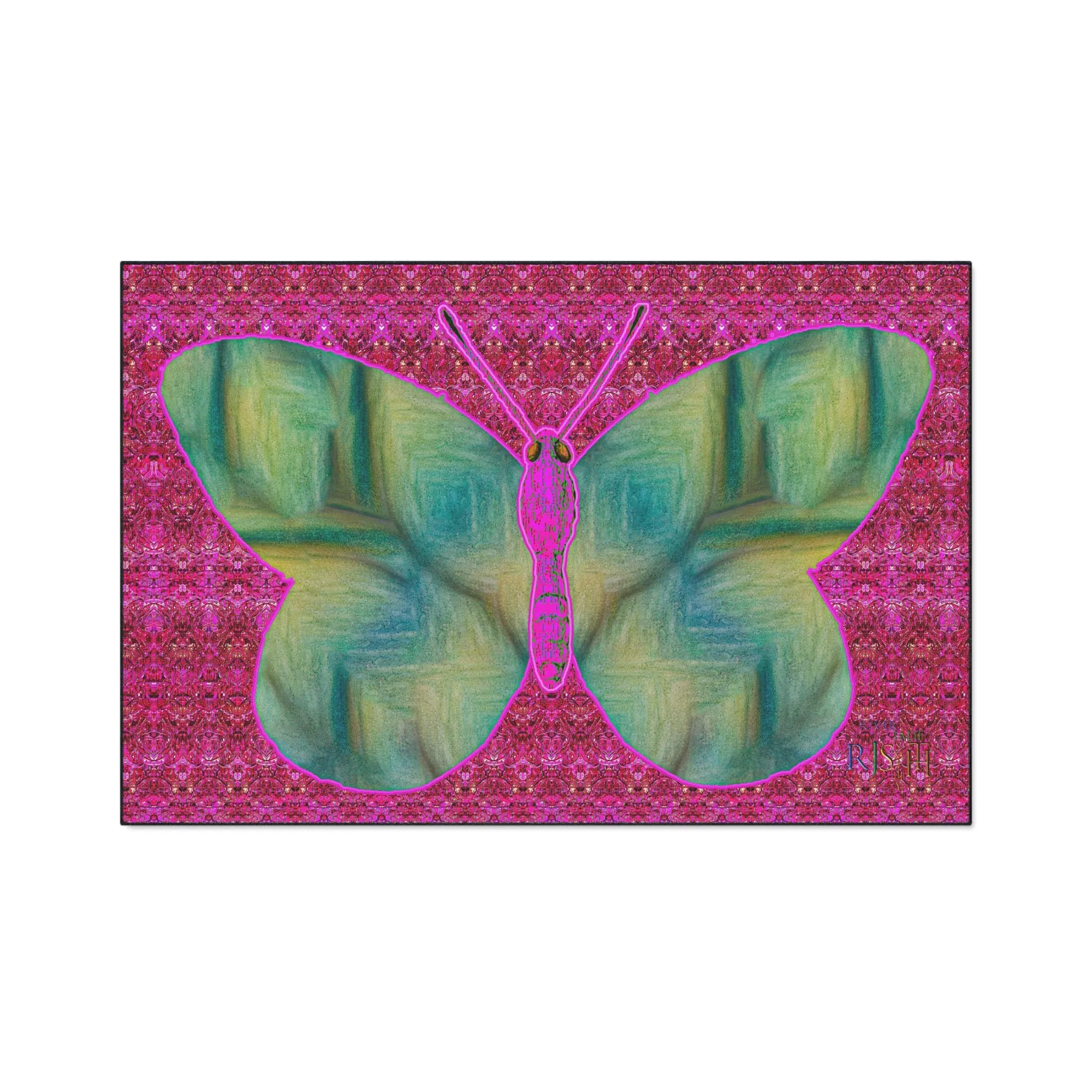 Heavy Duty Floor Mat (Butterfly Glade Denizen & Samhain Dream Thaw 13 & Pink Logo@Alchemic) RJSTH@Fabric#9_14 of 14 RJSTHw2025 RJS