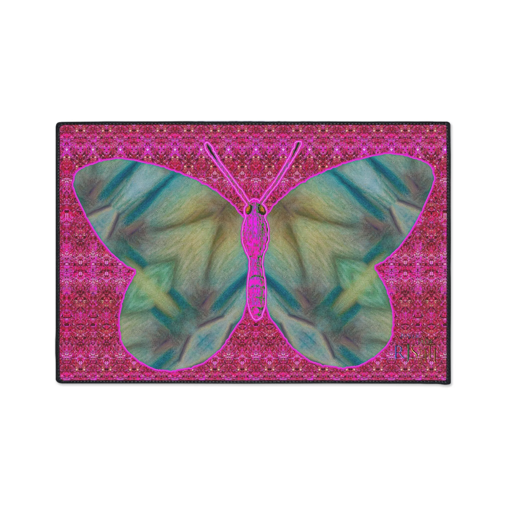 Heavy Duty Floor Mat (Butterfly Glade Denizen & Samhain Dream Thaw 13 & Pink Logo@Alchemic) RJSTH@Fabric#9_5 of 14 RJSTHw2025 RJS