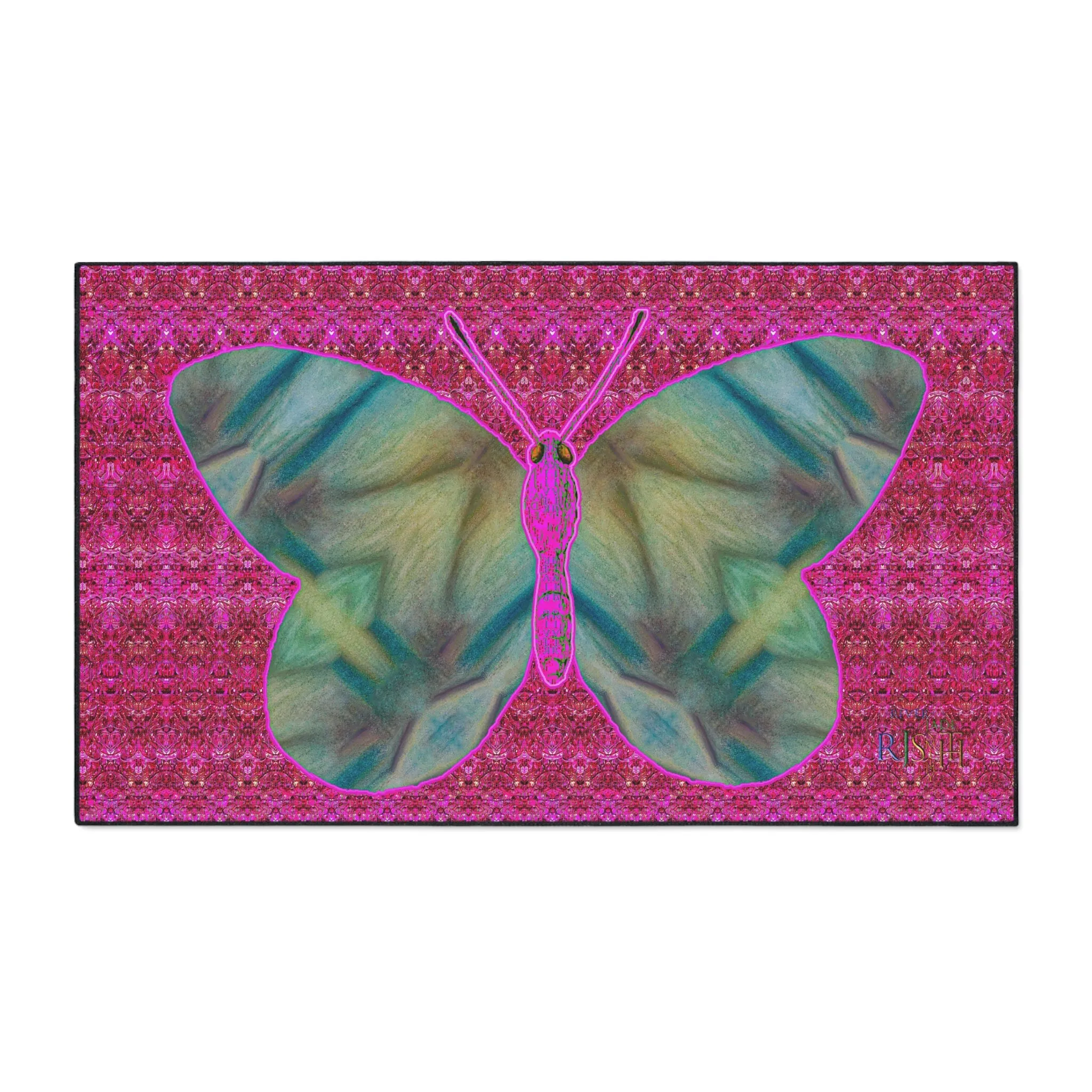 Heavy Duty Floor Mat (Butterfly Glade Denizen & Samhain Dream Thaw 13 & Pink Logo@Alchemic) RJSTH@Fabric#9_5 of 14 RJSTHw2025 RJS