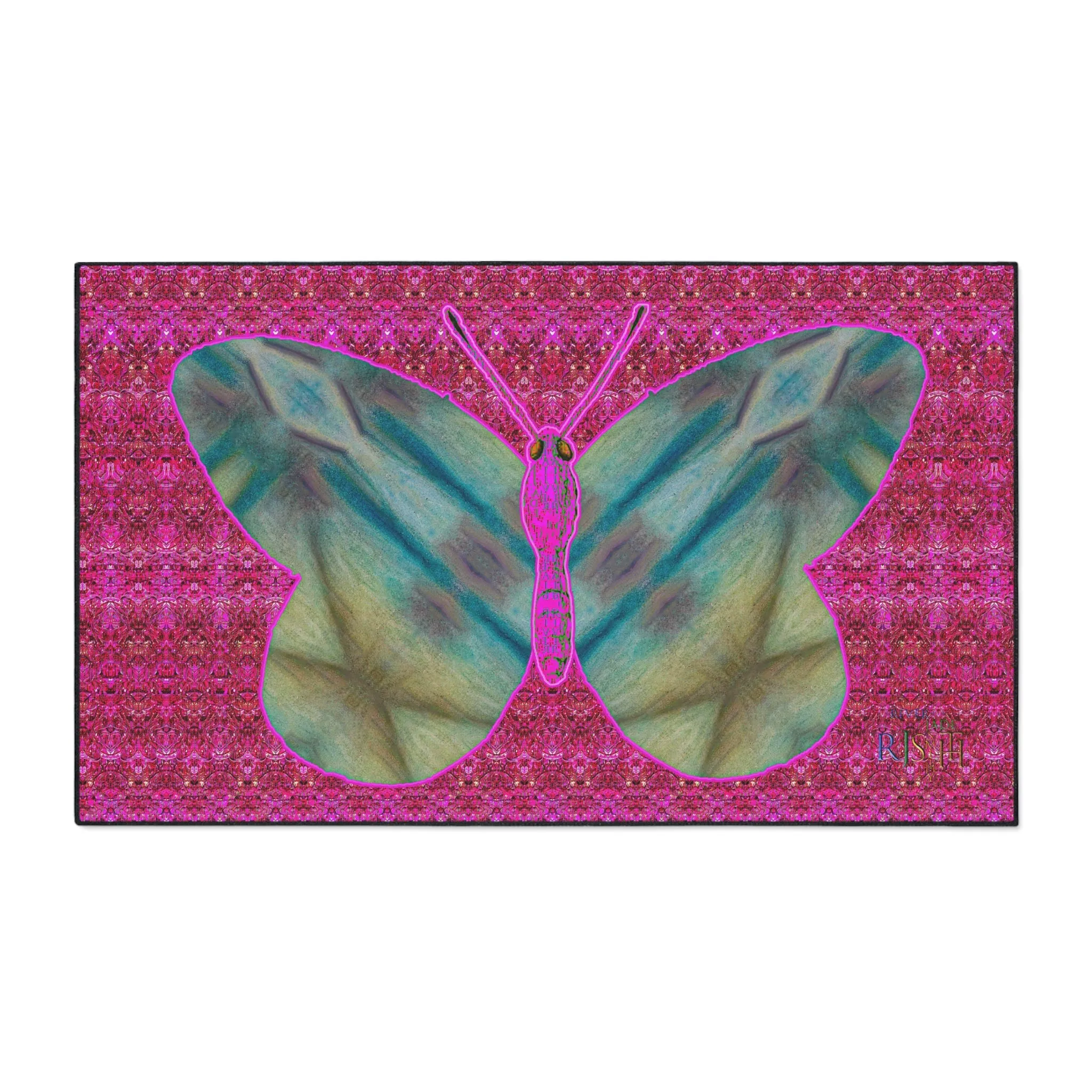 Heavy Duty Floor Mat (Butterfly Glade Denizen & Samhain Dream Thaw 13 & Pink Logo@Alchemic) RJSTH@Fabric#9_6 of 14 RJSTHw2025 RJS